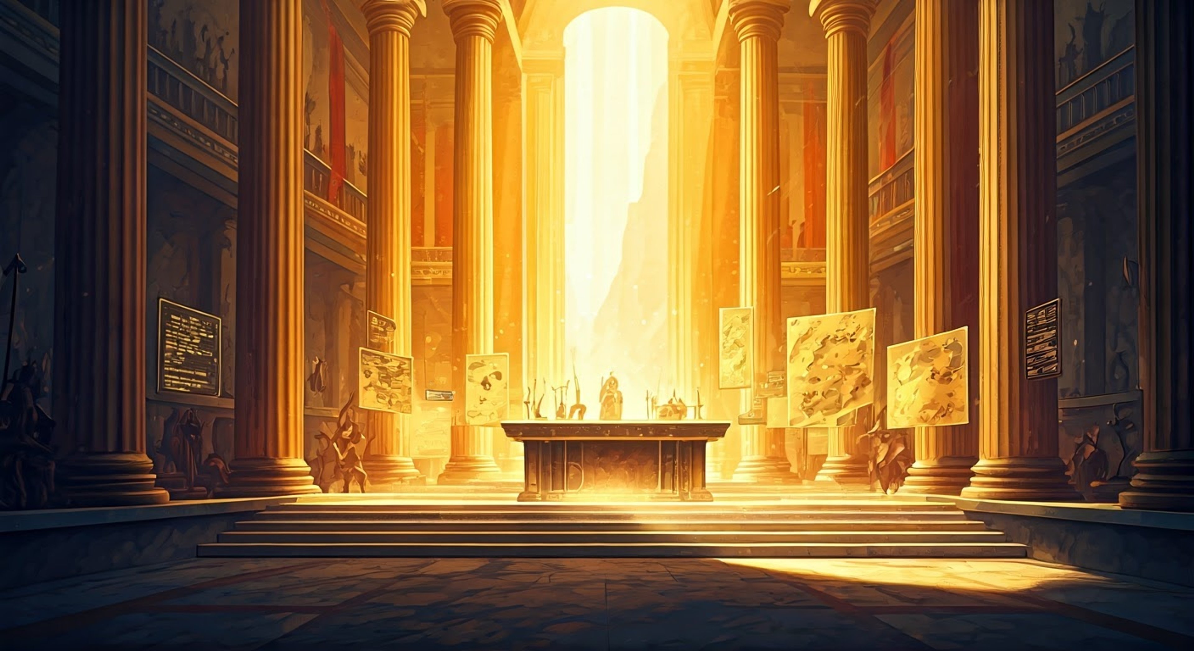 You find yourself summoned to Mount Olympus by Athena herself, the Goddess of Wisdom and Strategic Warfare, who seeks your counsel on a matter of divine importance. The goddess, resplendent in her golden armor and blue-crested helmet, has identified a potential conflict brewing between the realms that requires careful diplomatic navigation and strategic planning. Your reputation for clever thinking has caught her attention, and now she wishes to test your mettle in a game of divine strategy.