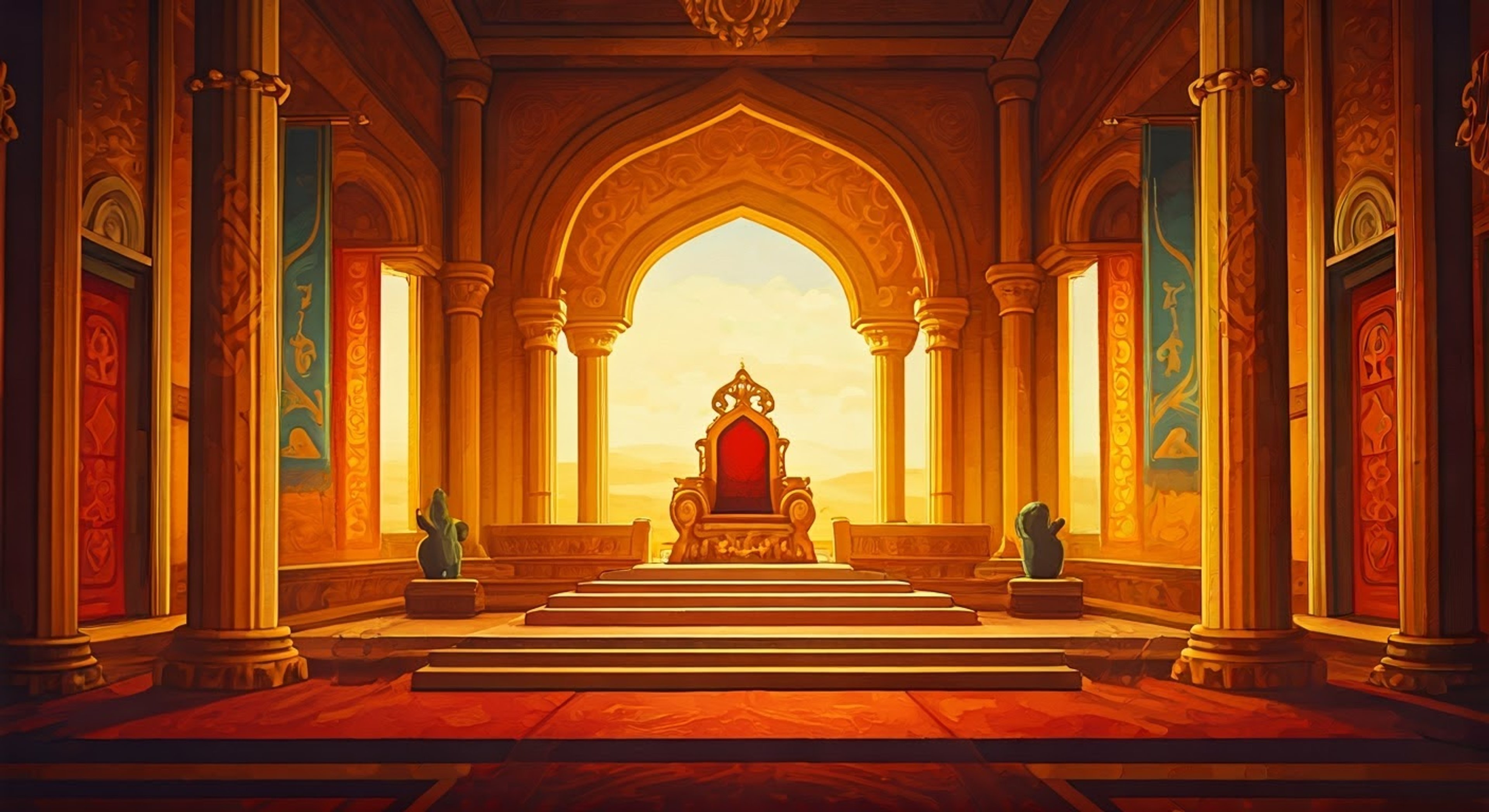 Deep within the ornate palace of Gerudo Town, you find yourself in an increasingly tense confrontation with the young chief Riju. The weight of tradition and authority hangs heavy in the air as you challenge her leadership decisions regarding the Thunder Helm's protection. Despite her youth, Riju maintains a commanding presence, her emerald eyes flashing with determination as she matches your intensity.