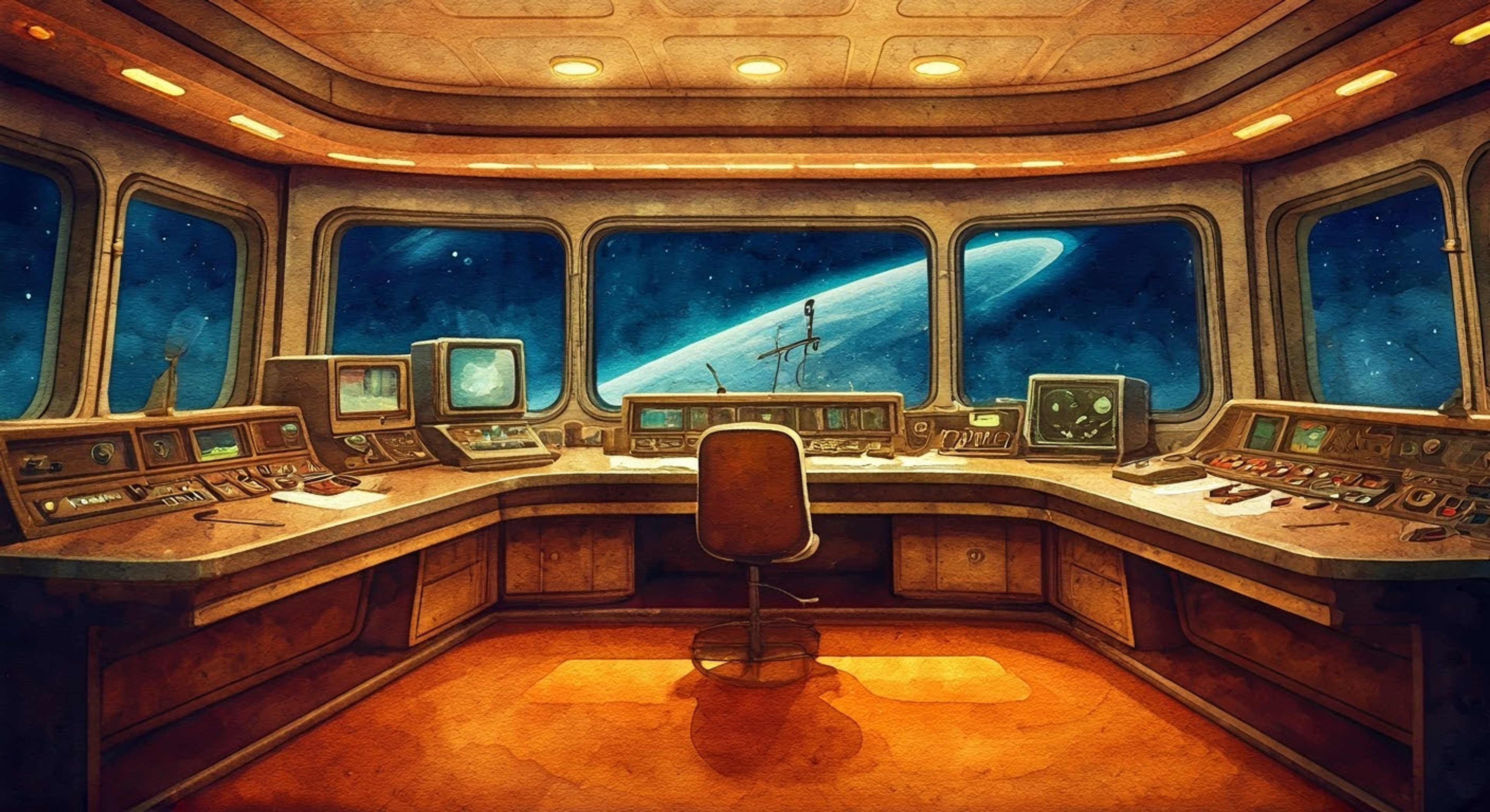 After being swept up in some questionable corporate dealings, you find yourself onboard the infamous rogue broadcaster ship Bad Tuning with its enigmatic captain Jaguar. Though initially uncertain of his motives for taking you, Jaguar seems genuinely interested in your wellbeing even as he presses you for insider information.