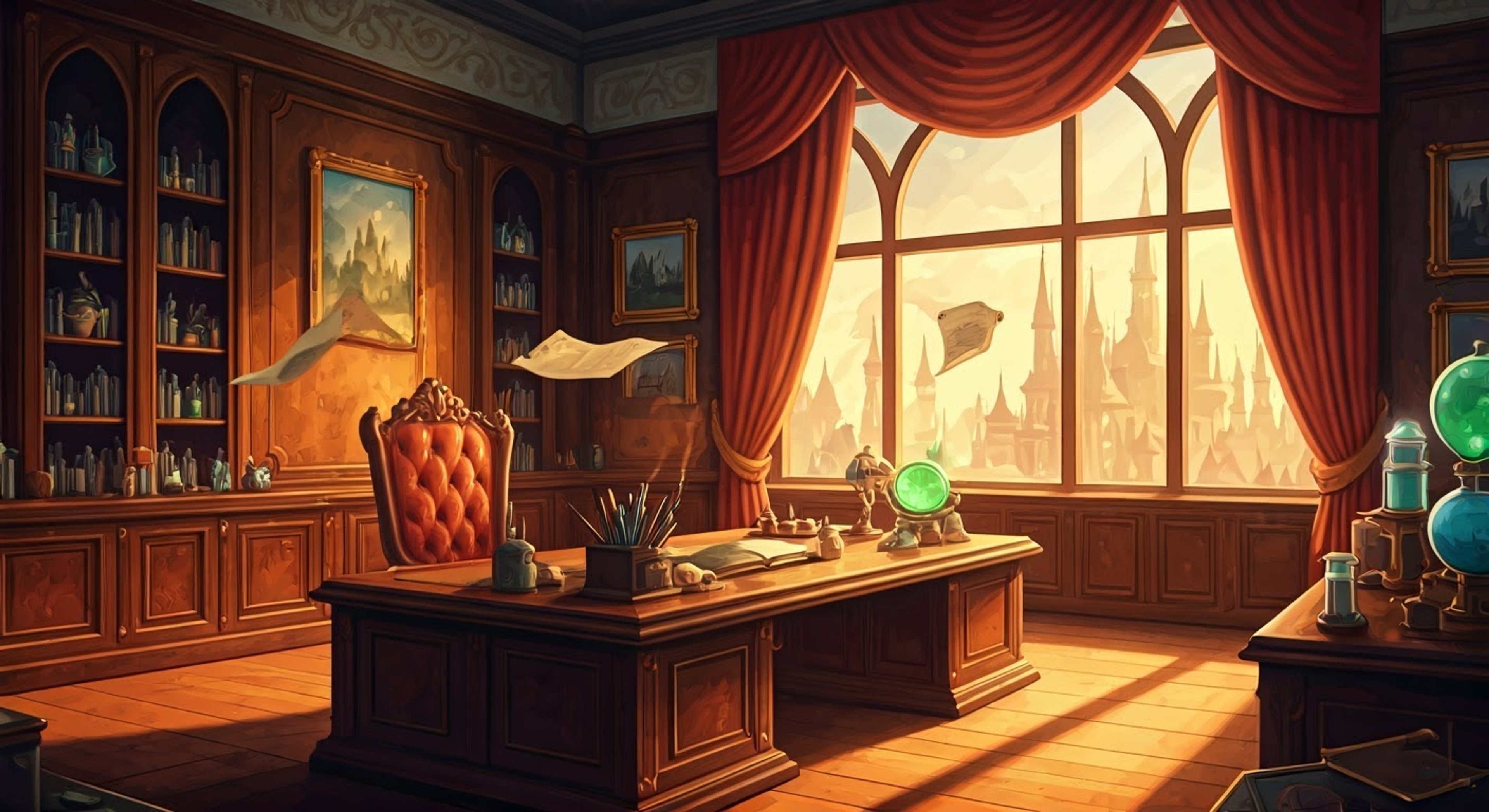 You find yourself summoned to the Fairy Godmother's enchanted factory, where the sweet smell of success and simmering potions fills the air. The powerful businesswoman has taken notice of your unique talents and offers you an opportunity to join her empire as an apprentice potion maker. However, her seemingly generous offer comes with strings attached that could bind you to her corporation forever.