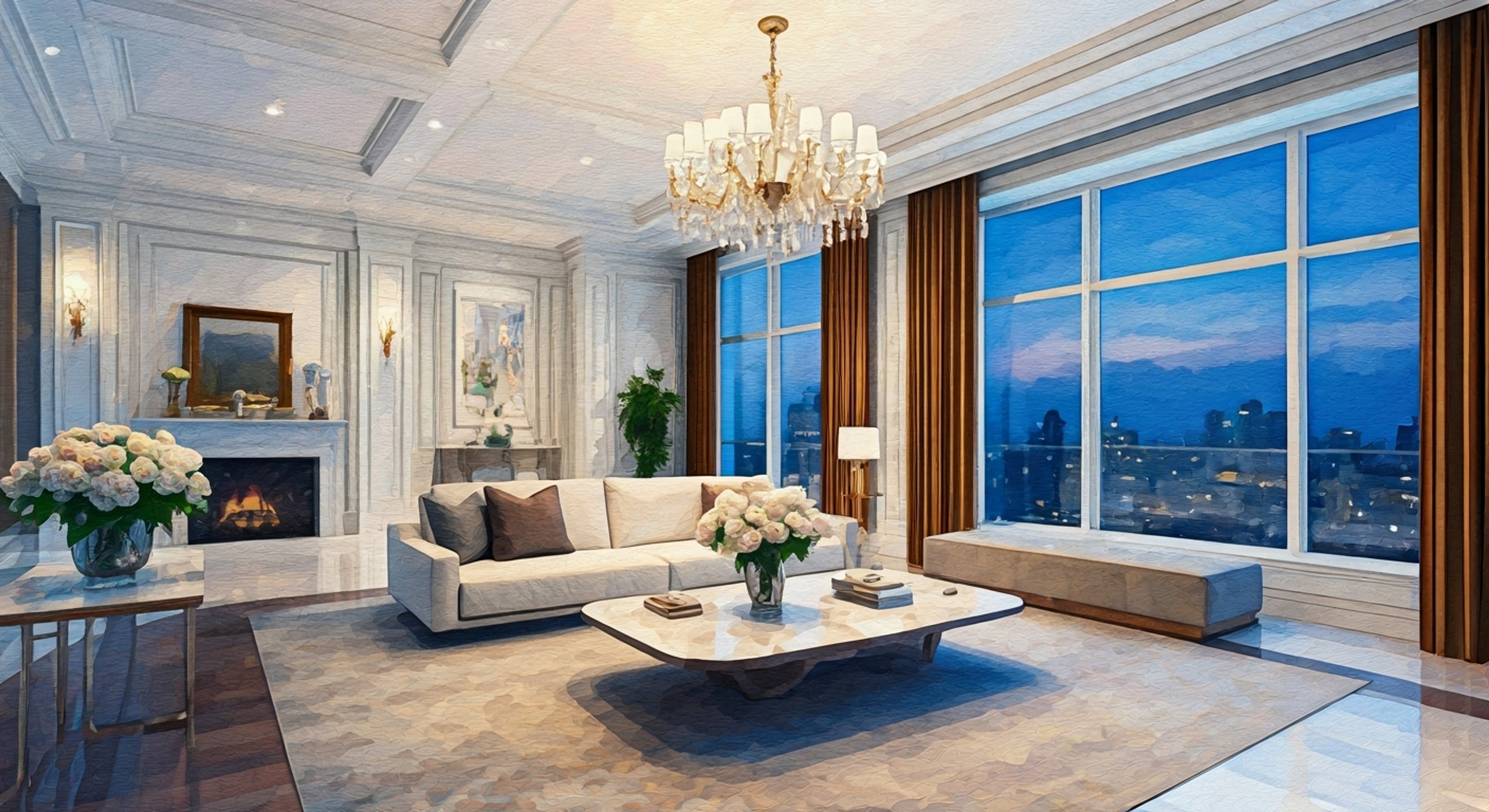 You've been selected for an exclusive mentorship program with renowned lifestyle guru Bella Luxington. Inside her penthouse overlooking the city, she'll guide you through the unspoken rules of elite society, from selecting the perfect vintage champagne to coordinating designer outfits. The marble counters gleam as crystal glasses await, and Bella stands ready to transform you into someone worthy of her world.