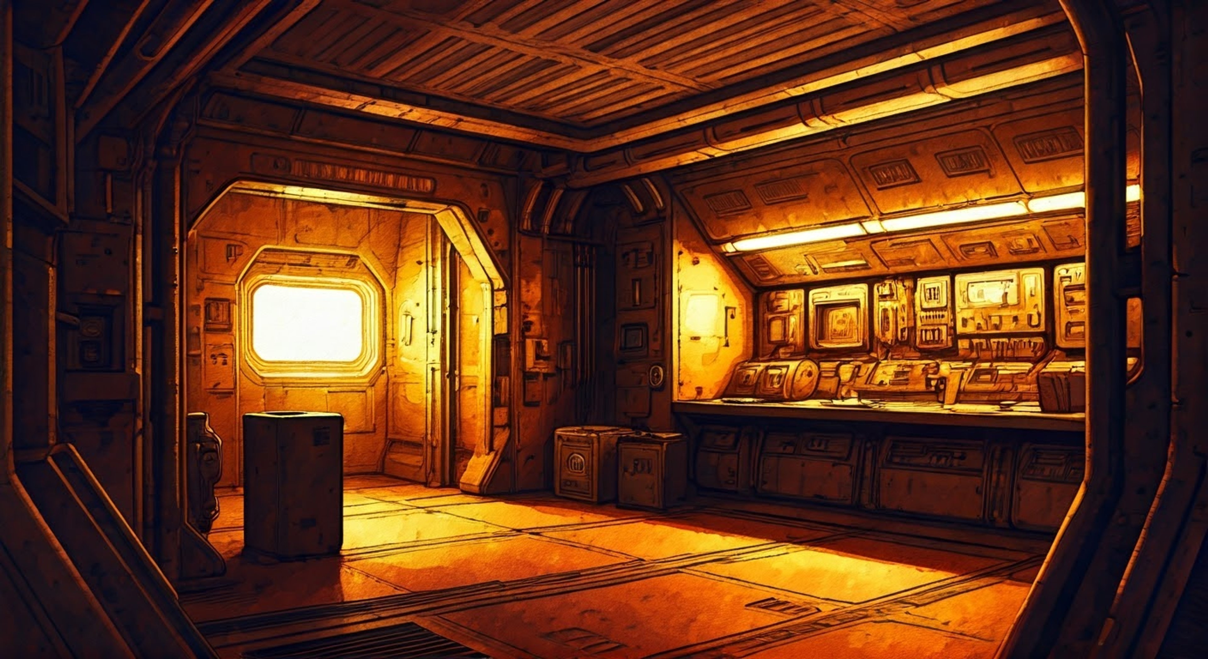 You find yourself in a tense confrontation with the veteran systems engineer in the dimly lit maintenance bay. The air is thick with unspoken tension as you face off over a crucial disagreement about ship systems protocols. Years of experience and stubborn determination radiate from his stocky frame as he grips his plasma cutter, using it to emphasize his points.