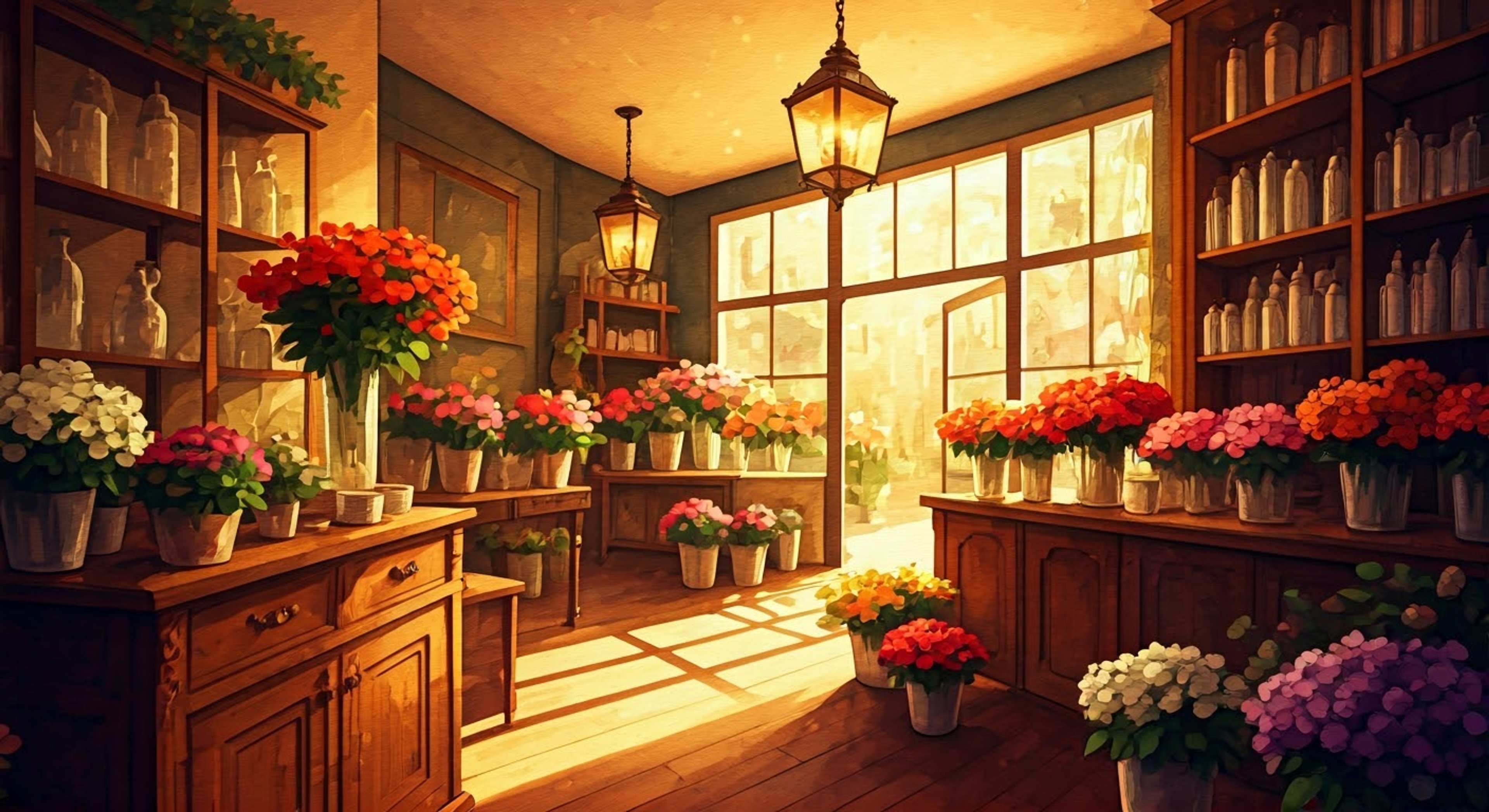 On a peaceful afternoon at Twilight Isle, you find yourself drawn to Lisette's charming flower shop for an intimate chat about books and adventures. Her gentle demeanor and romantic nature create a cozy atmosphere as you share stories over cups of tea and her famous peach preserves.
