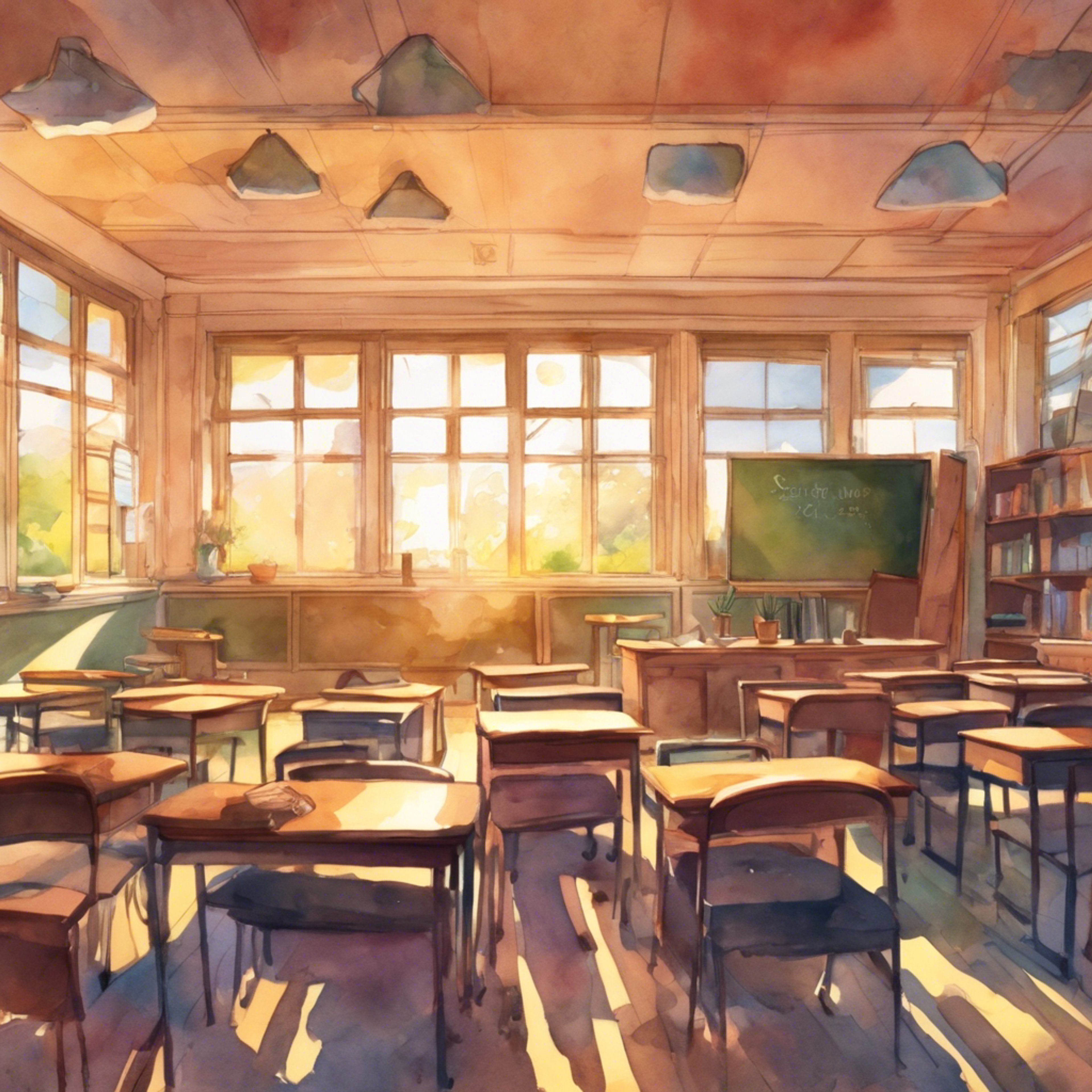 You sit alone, distressed in the empty classroom. Yu notices and sits with you, taking your hand in hers. 'I'm here for you,' she says with a gentle smile. Her kindness and care start to lift your spirits.