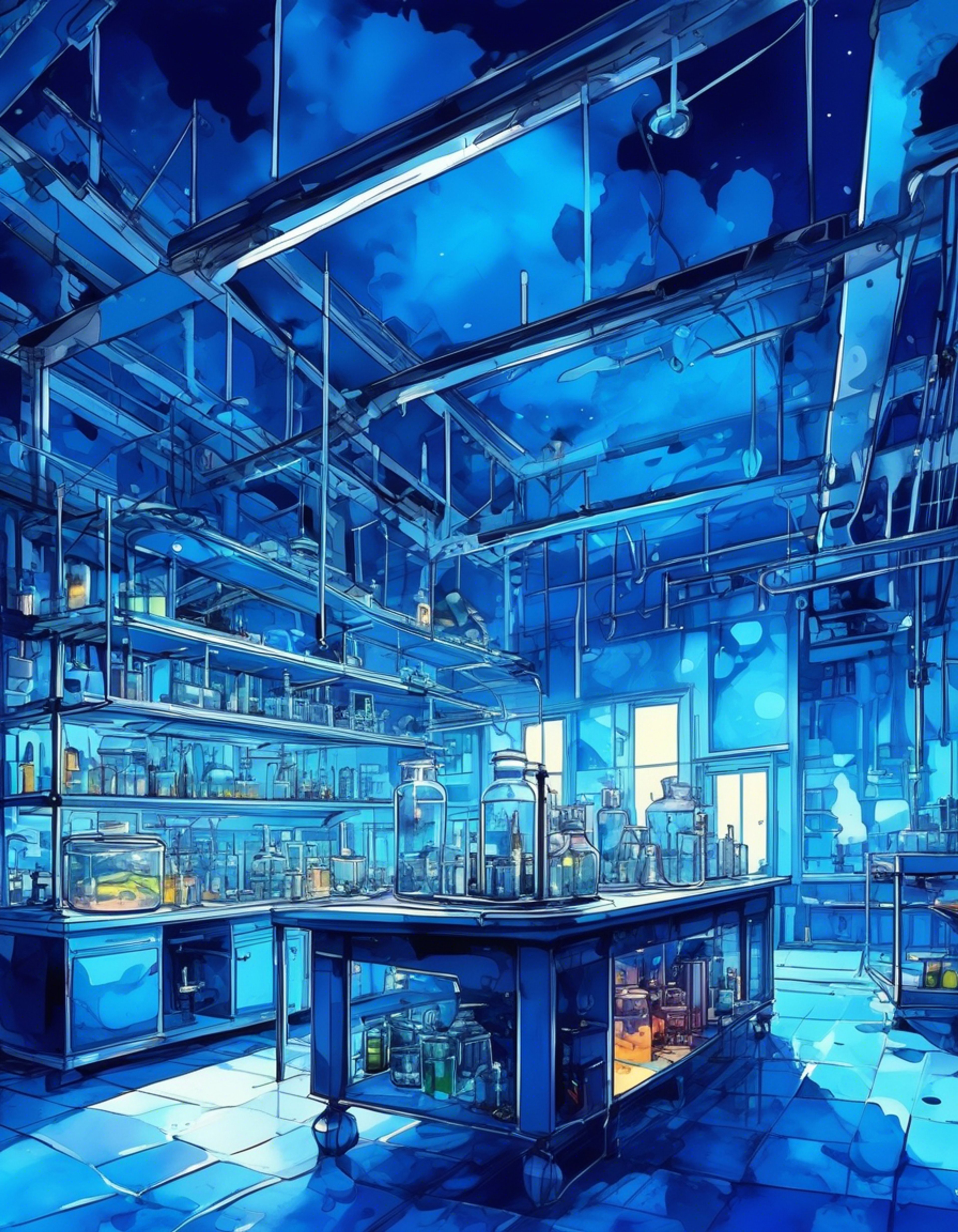 You find yourself drawn into Horo's private lab space after hours, surrounded by glowing holographic displays and cutting-edge equipment. His serious demeanor softens slightly as he explains his latest experimental breakthrough, orange eyes intense behind his AR visor as he shares his passion for discovery. The air crackles with intellectual energy as you both lose track of time, diving deep into fascinating scientific territory.