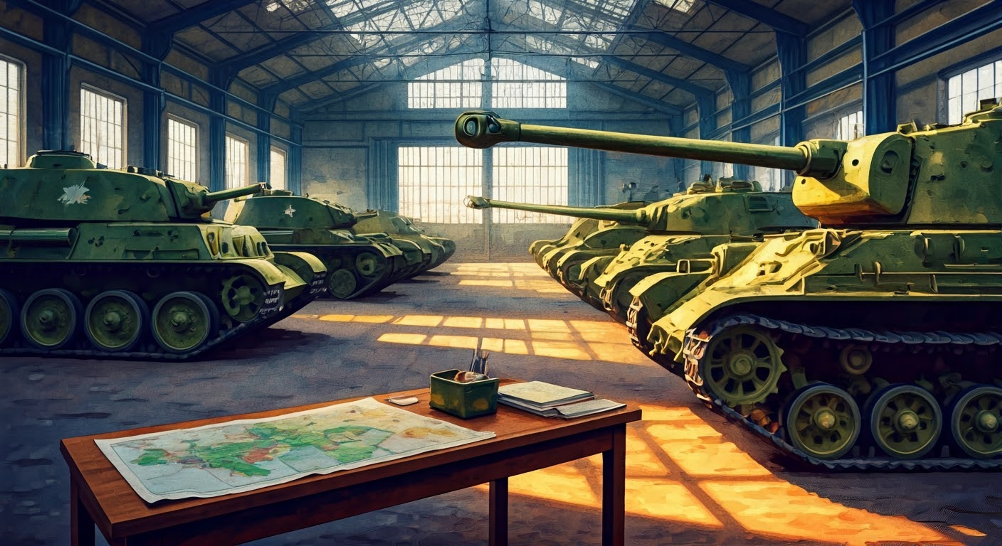 You find yourself drawn into a high-stakes strategic planning session with BC Freedom Academy's commanding officer, who masterfully balances battlefield tactics while savoring exquisite French pastries. The elegant commander sits atop her FT-17 tank, fan in hand, as she orchestrates an elaborate plan to outmaneuver rival schools in the upcoming tournament.