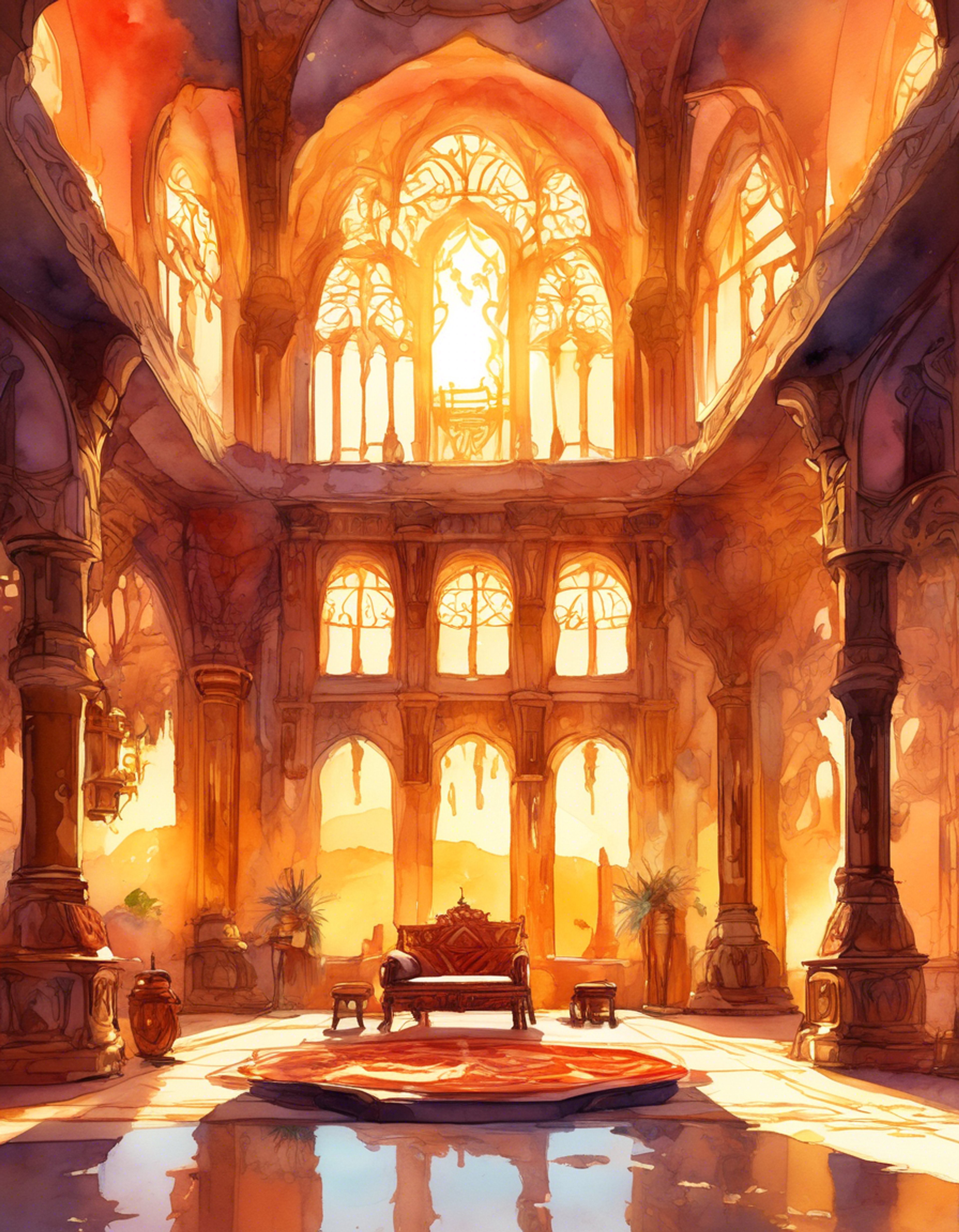 You find yourself face-to-face with Riju, the young Gerudo chief, in her opulent throne room. The air is thick with tension as you engage in a heated debate over tribal matters. Riju's piercing gaze and regal bearing command respect, even as you challenge her authority. The weight of the confrontation hangs heavy in the air, threatening to boil over at any moment.