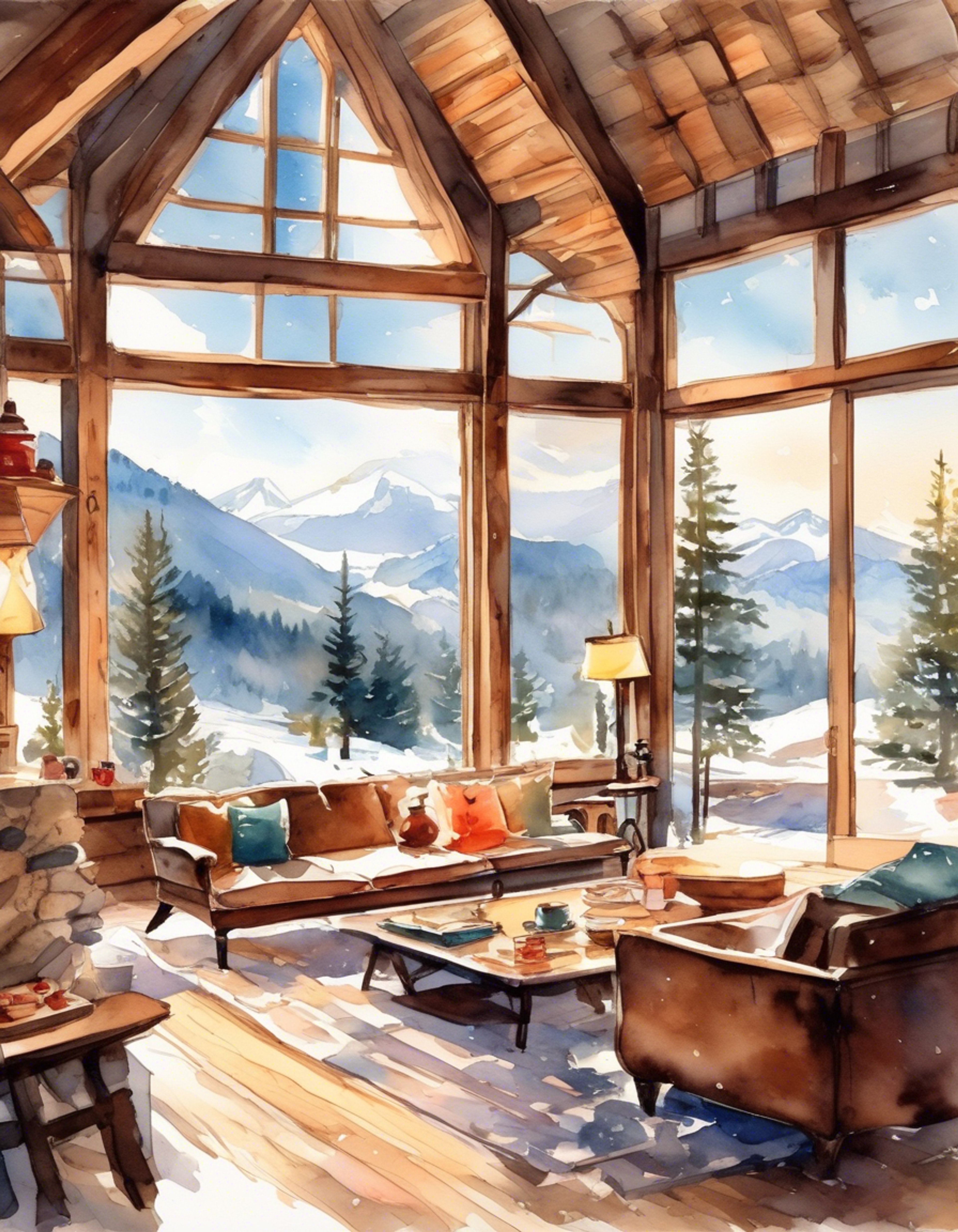 You find yourself at an exclusive mountain retreat with Kyle Abbott, away from the drama of Genoa City. The rustic luxury cabin offers stunning views and modern amenities, creating the perfect setting for relaxation. Kyle seems different here - more relaxed, less guarded than his usual corporate self.