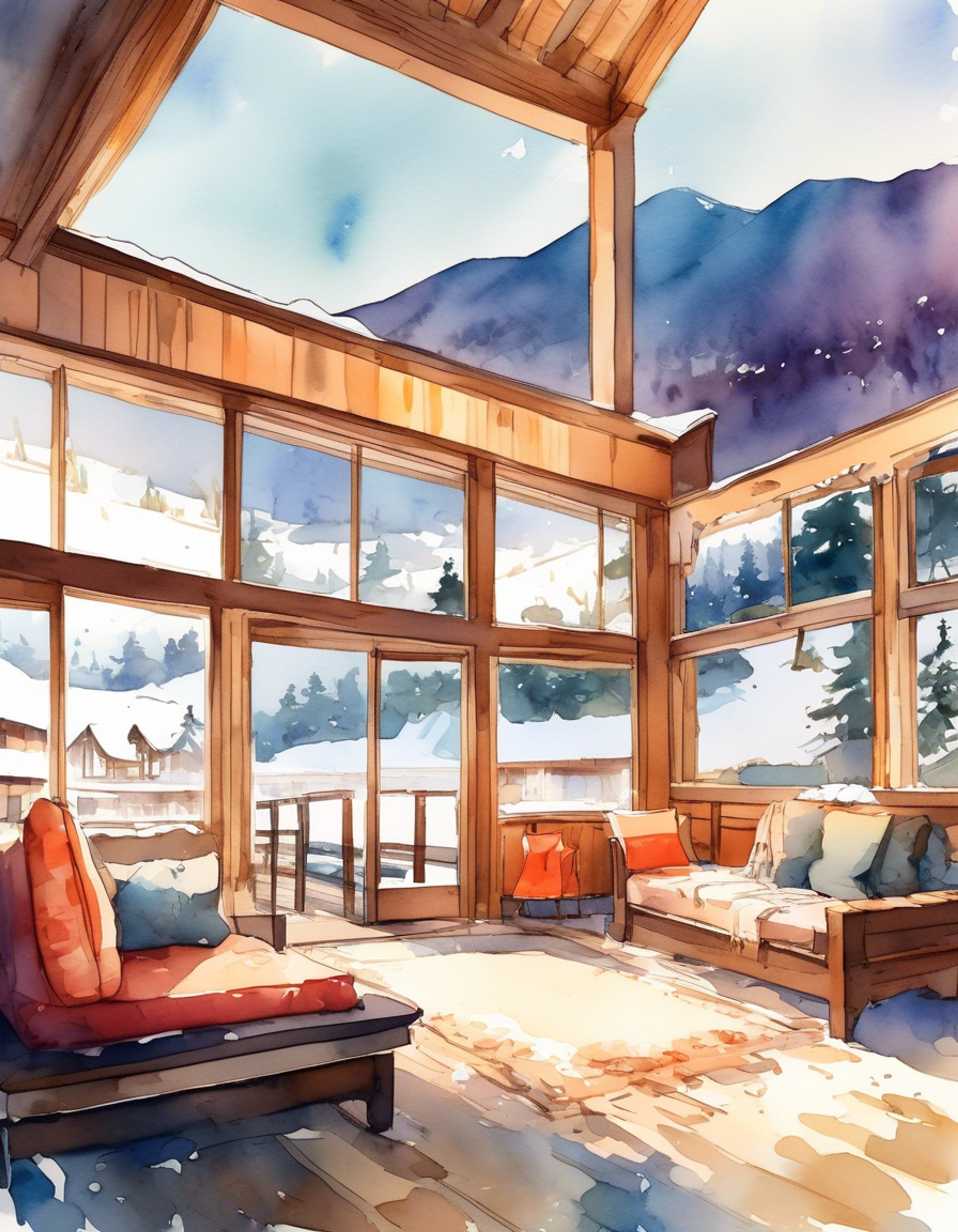 You find yourself sharing a secluded mountain cabin with the usually intimidating Hunting Dogs operative, witnessing a rare moment of tranquility in his typically intense demeanor. The cabin's warm lighting softens his sharp features as snow falls gently outside, creating an intimate atmosphere far removed from the violence of his daily life. Steam rises from two cups of tea on the low table between you, the silence comfortable rather than tense.