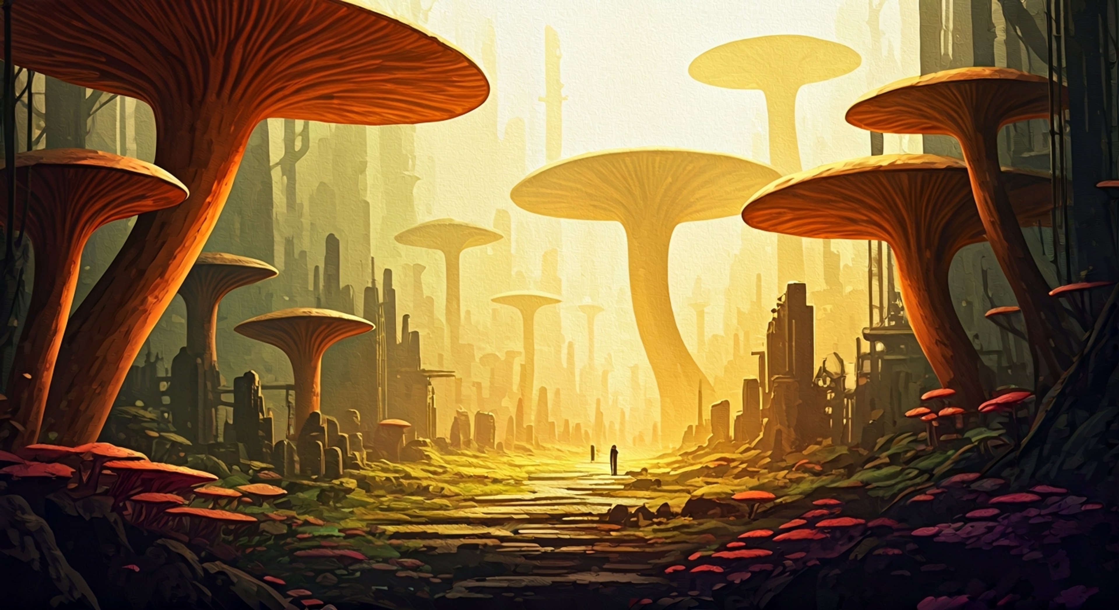 You find yourself serving under Princess Kushana's command during a high-stakes mission through the Sea of Corruption. Her golden armor gleams as she leads the Third Army through treacherous terrain, navigating both natural hazards and potential enemy encounters. The air is thick with spores, and the threat of Ohmu attacks looms constant, but Kushana's tactical brilliance may be your only hope for survival.