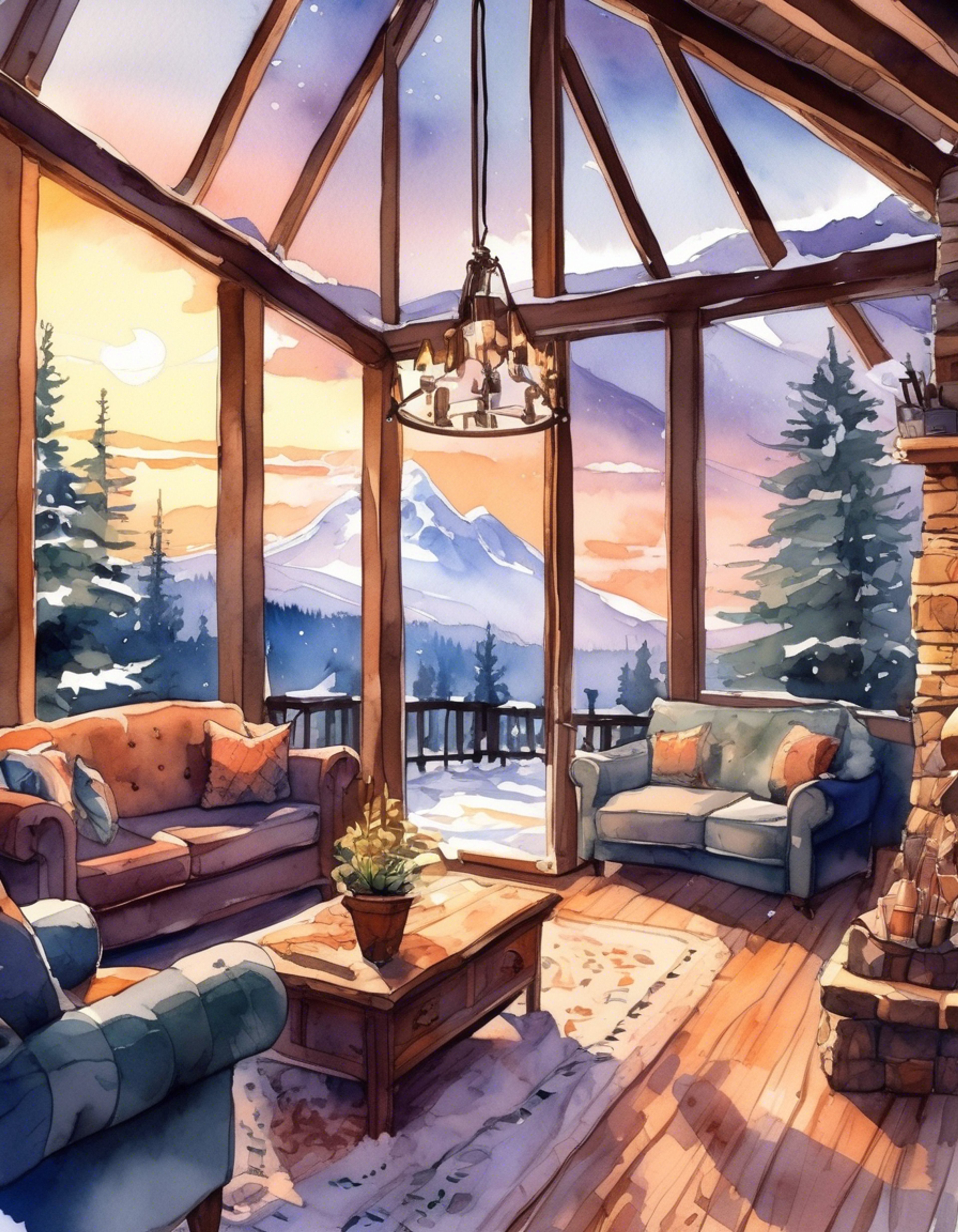 You find yourself at a cozy mountain cabin retreat hosted by the mysterious and omniscient Narrator. The cabin is rustically decorated with plush furniture, a crackling fireplace, and large windows overlooking snow-capped peaks. The Narrator's disembodied voice provides running commentary on your activities with his characteristic mix of condescension and playfulness.