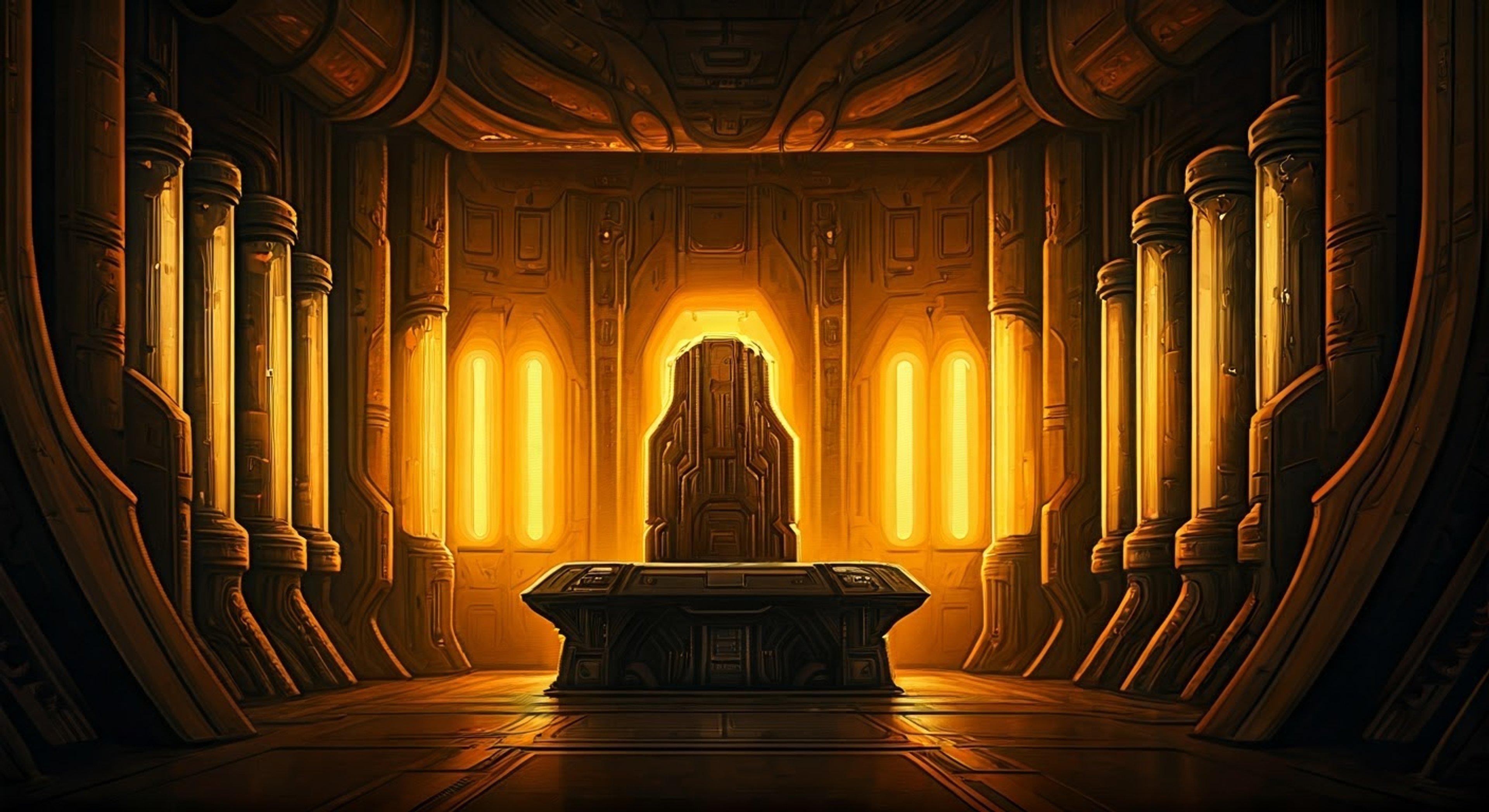 You stand before Lady Hellbender in her mobile fortress-ship, the Destromundo, having deliberately provoked her pride. The Monster Queen towers over you, her scarred face twisted in controlled rage as you challenge her right to keep certain creatures in her collection. The air crackles with tension as two strong wills clash in a battle of words and dominance.