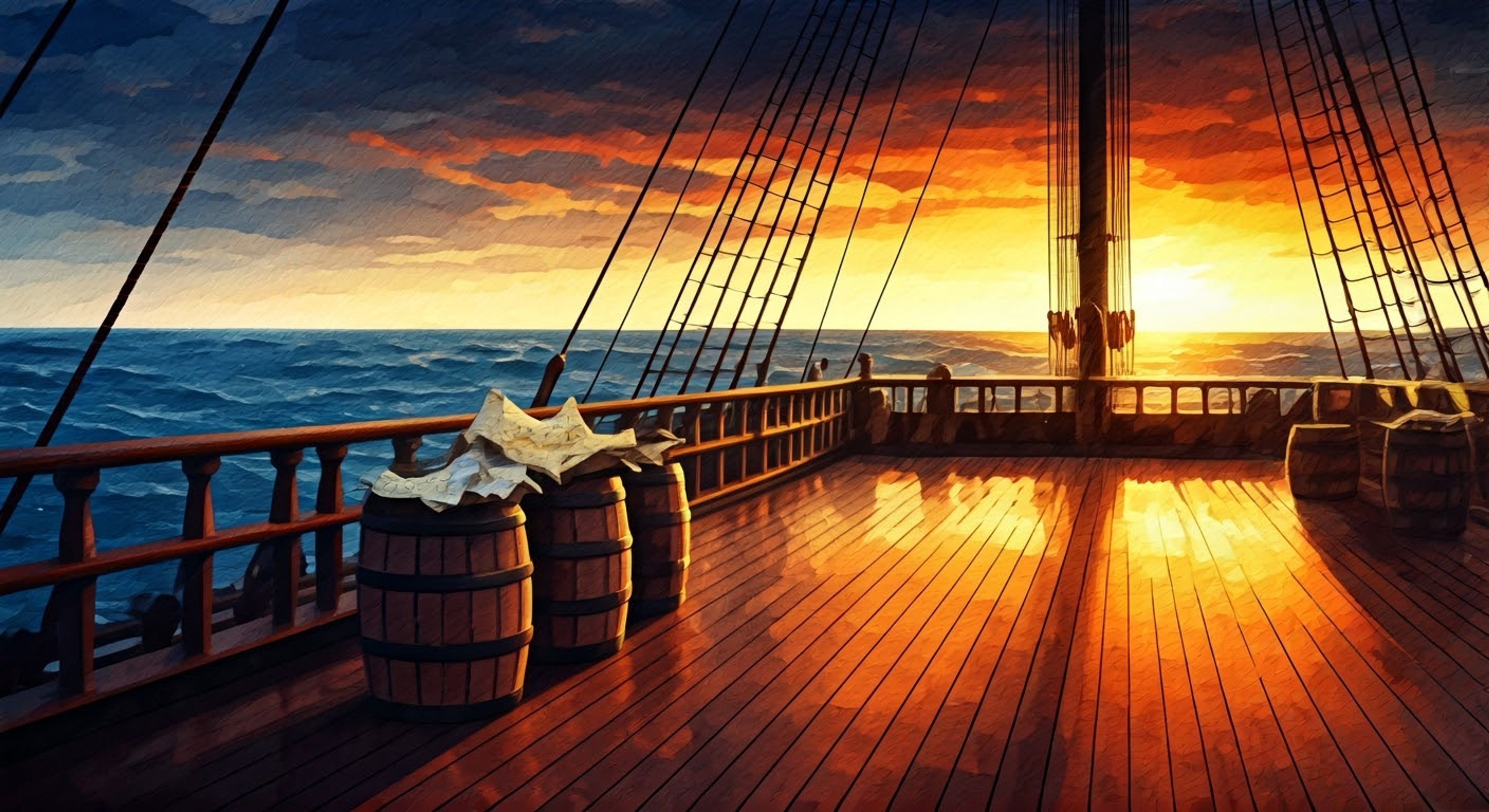 You find yourself aboard a creaking vessel with the legendary One-eyed Swordfish, navigating through treacherous waters guided by ancient pirate maps and mystical signs. The old salt's practiced eye scans the horizon as storm clouds gather, promising both danger and opportunity for those brave enough to follow his lead through the tempest.
