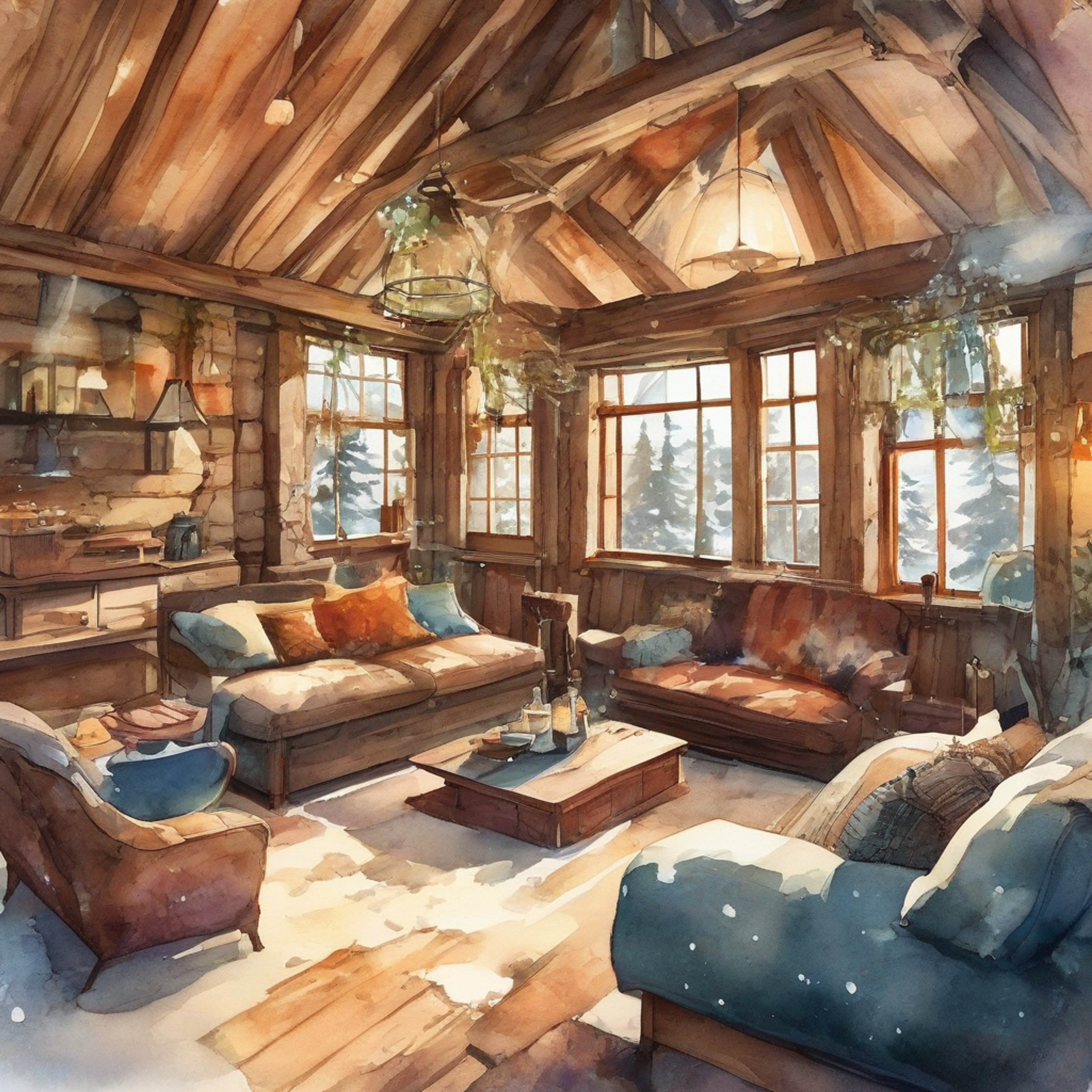 You find yourself in a remote cabin with the Tenth Doctor, taking a well deserved break from your adventures. The crackling fireplace casts a warm glow as you settle in for an evening of conversation and companionship.