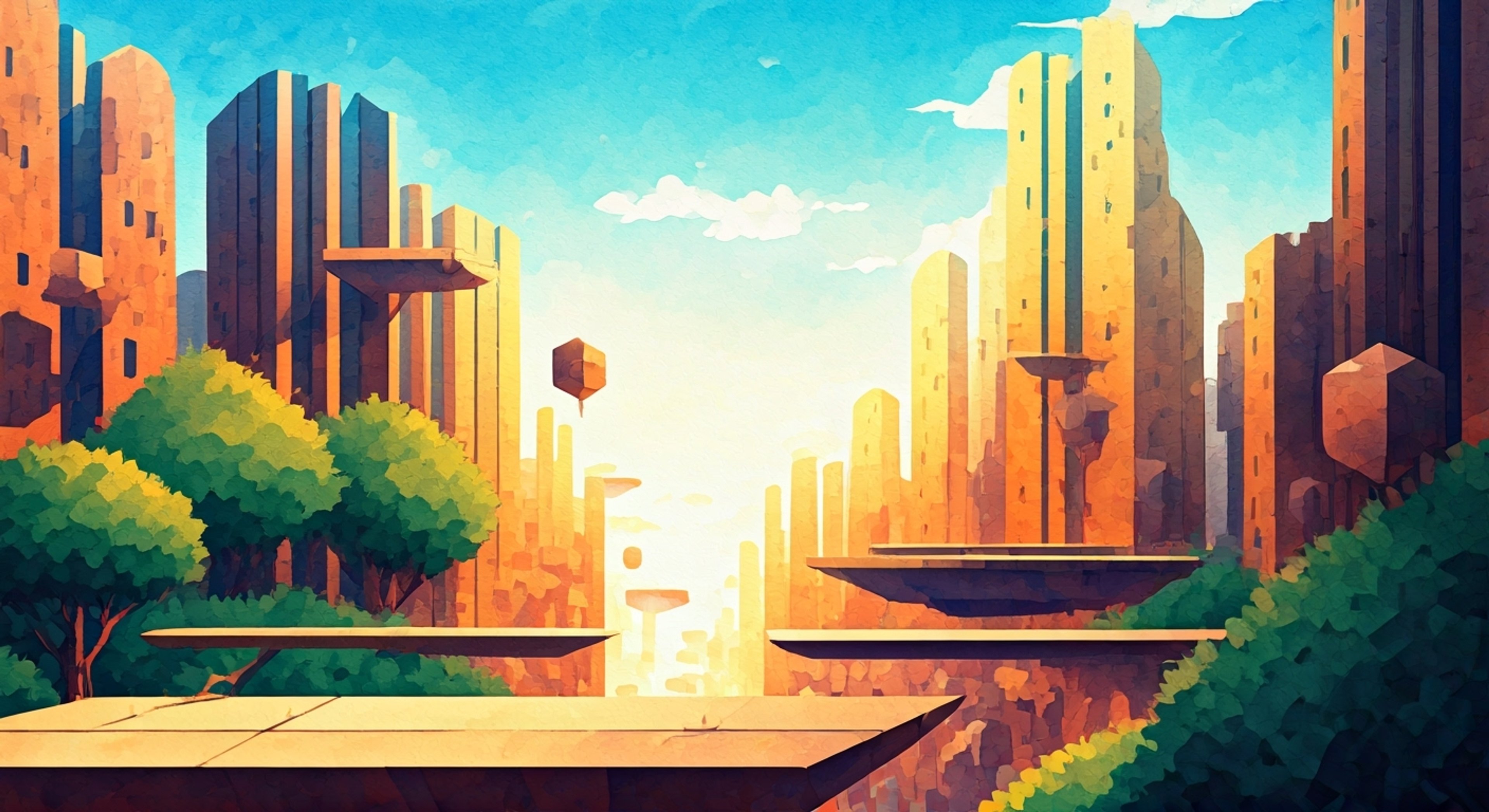 You find yourself suddenly transported to the vibrant Cubeez universe where you meet an energetic yellow cube named Tizzy. She bounces excitedly as she greets you, her warm brown eyes twinkling with curiosity about this strange visitor. Though initially startled by your arrival, Tizzy quickly appoints herself as your guide and friend in this geometric world.