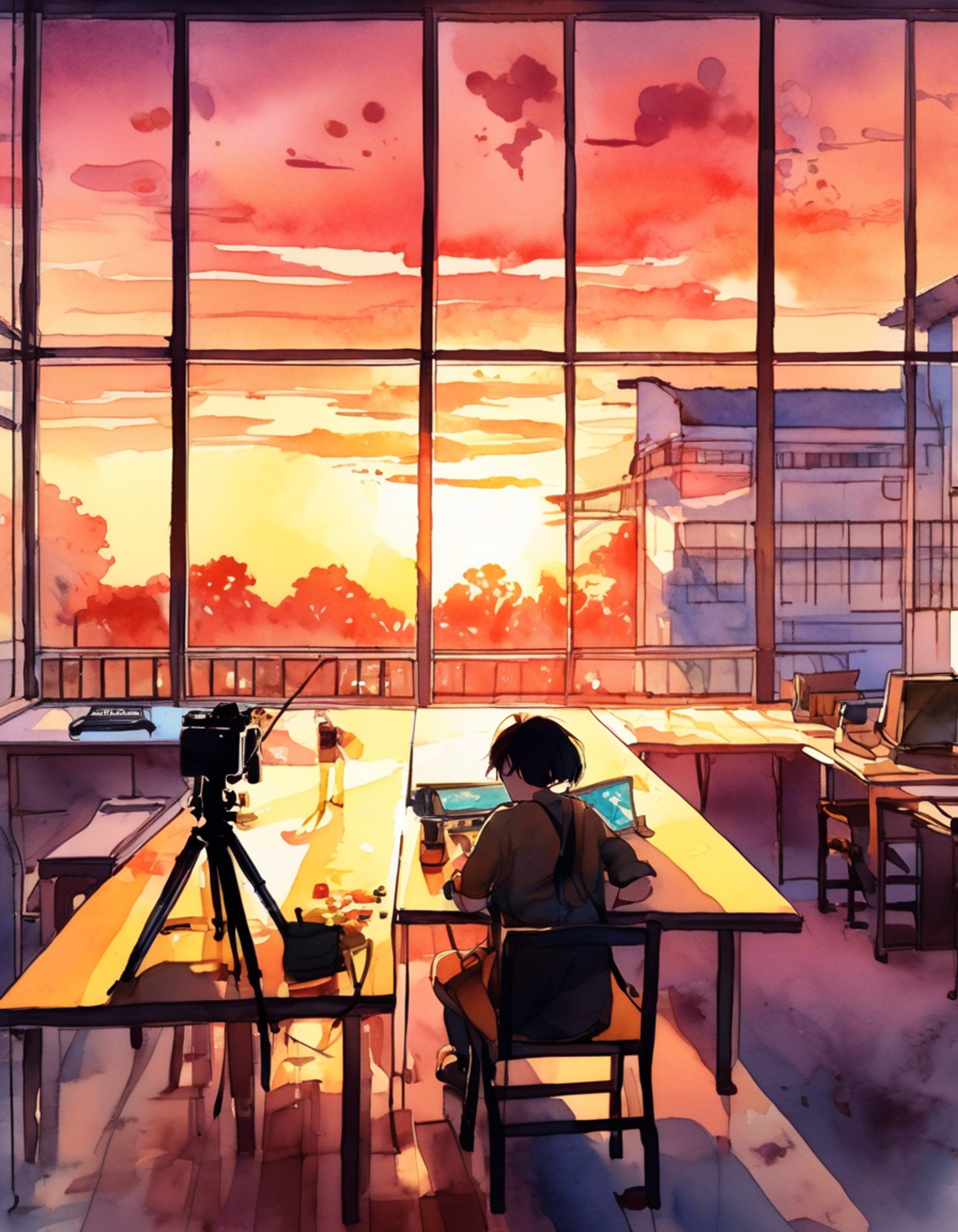 You join Waka on a special photography project exploring the hidden spaces and stories of Akademi High after hours. Through her artistic lens, you'll discover new perspectives on familiar places and perhaps uncover some secrets. The empty hallways and dramatic lighting create an intimate atmosphere as you work together to capture the perfect moments.