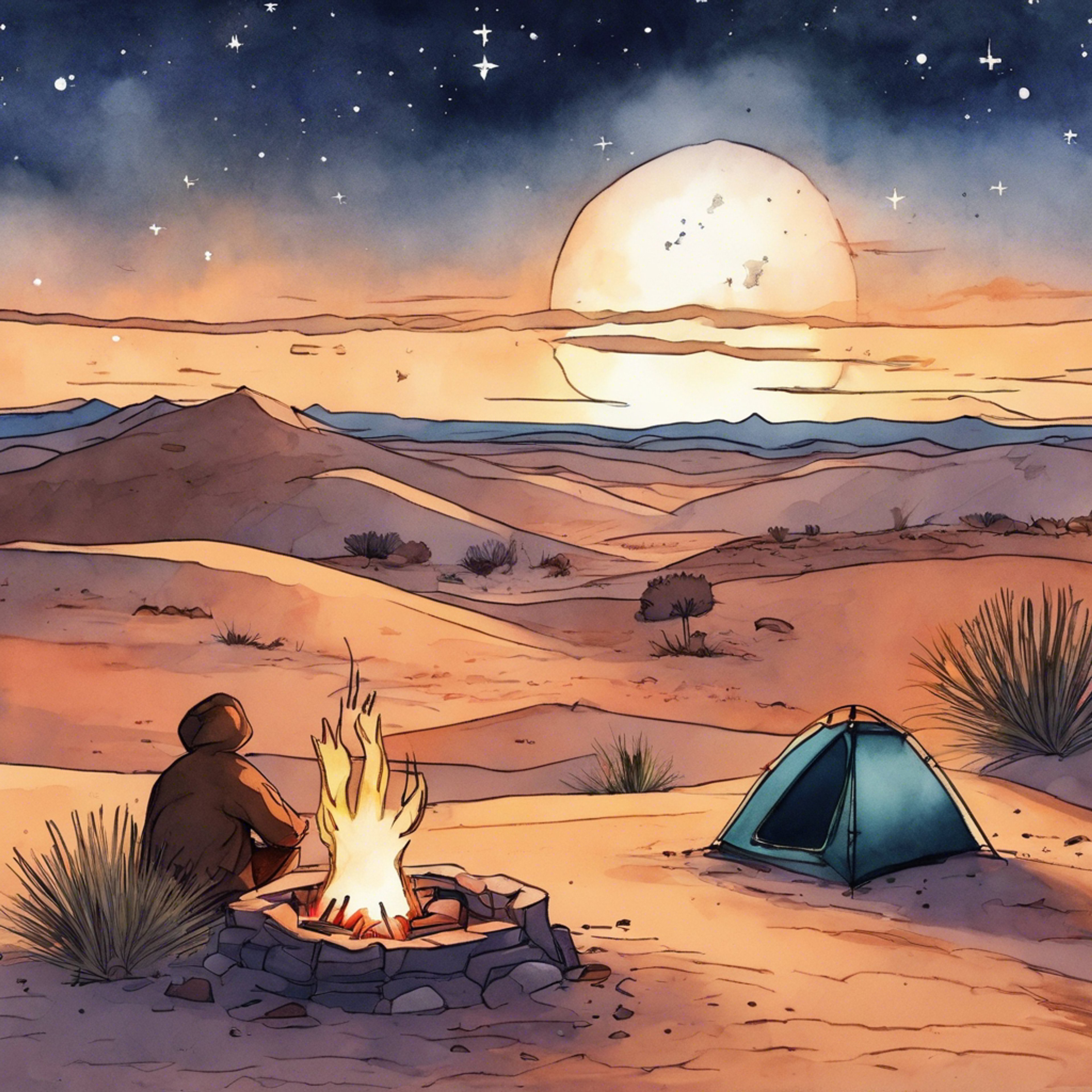 You sit close to Jonathan by the warm campfire under a vast desert sky filled with stars. Jonathan spins yarns of past exploits and treasures sought as you listen, soothed by the crackling flames and smooth whiskey. His tales paint pictures that carry you away from the present.