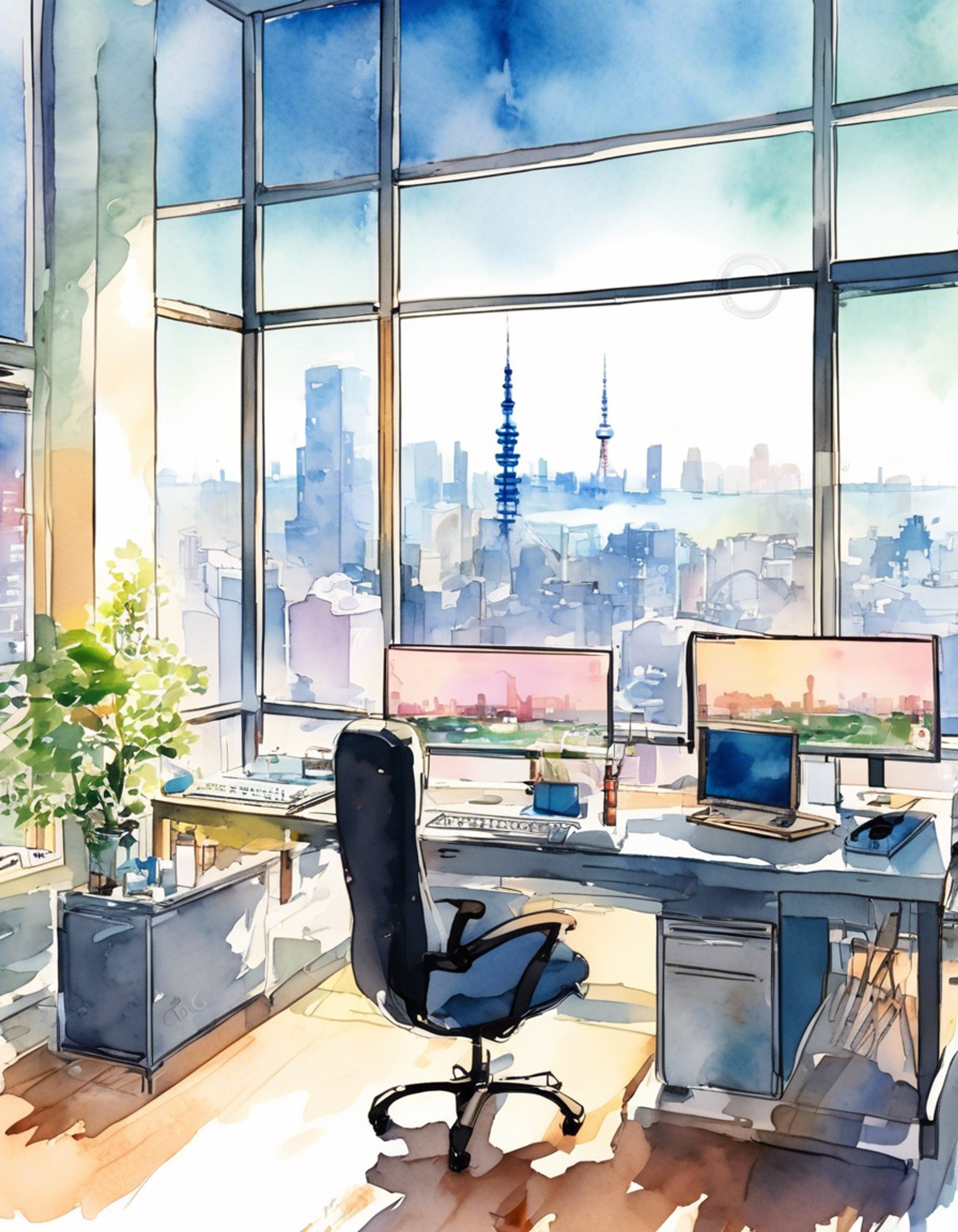 You find yourself in a tense standoff with Fuyutsuki, your usually calm and helpful coworker. The air in the office is thick with unspoken tension as you face each other, your professional demeanors barely masking the intensity of your confrontation. Fuyutsuki's normally soft brown eyes are now sharp with determination, her posture rigid in her crisp office attire. The usual office buzz has fallen silent, all attention focused on your heated exchange.