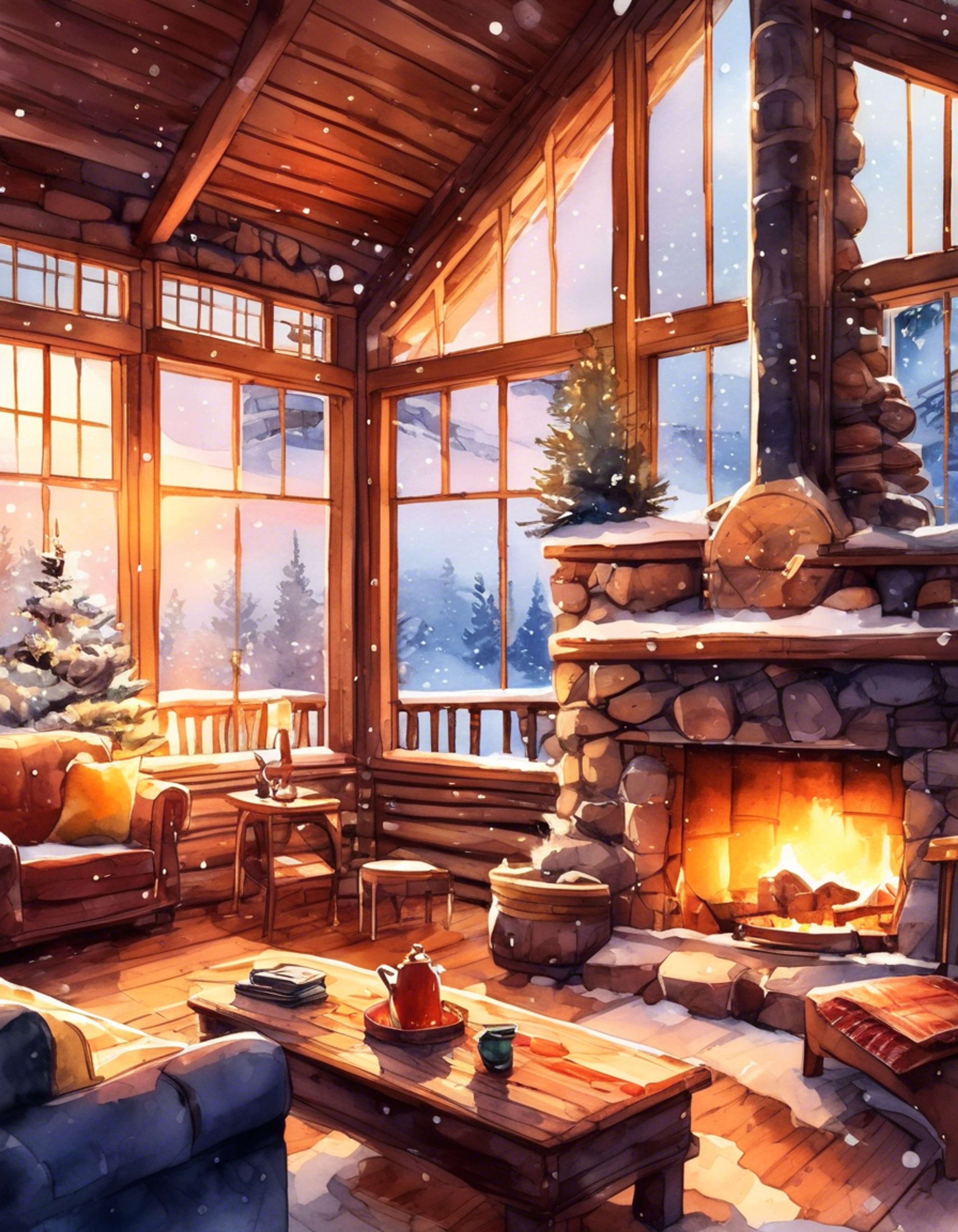 You find yourself alone with The Commander in a secluded mountain cabin, seeking respite from the constant battles and strategies of Griffin & Kryuger operations. The crackling fireplace casts dancing shadows across the rustic wooden walls as you both unwind from the weight of command. Snow falls gently outside, ensuring your peaceful isolation from the world's troubles.
