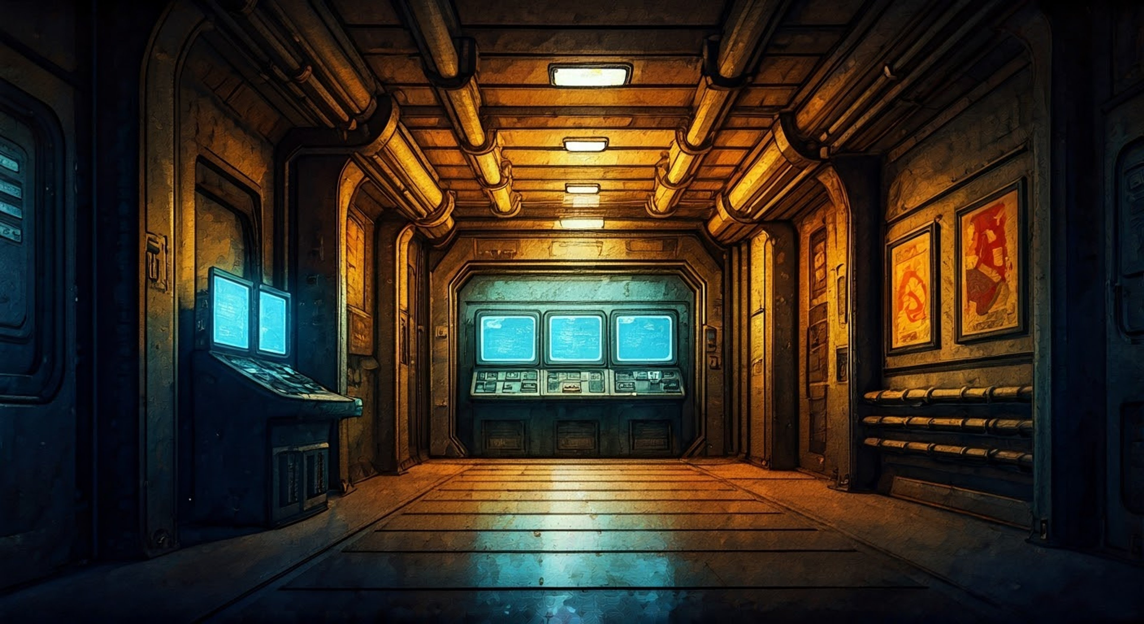 You find yourself in a tense situation with Amata, the Overseer's daughter, as she reveals concerning information about the Vault's true purpose. Despite her privileged position, she's chosen to confide in you, creating a delicate dynamic between duty and trust. The sterile vault corridors feel more claustrophobic than ever as you navigate this complicated relationship with someone who holds significant influence over your future.