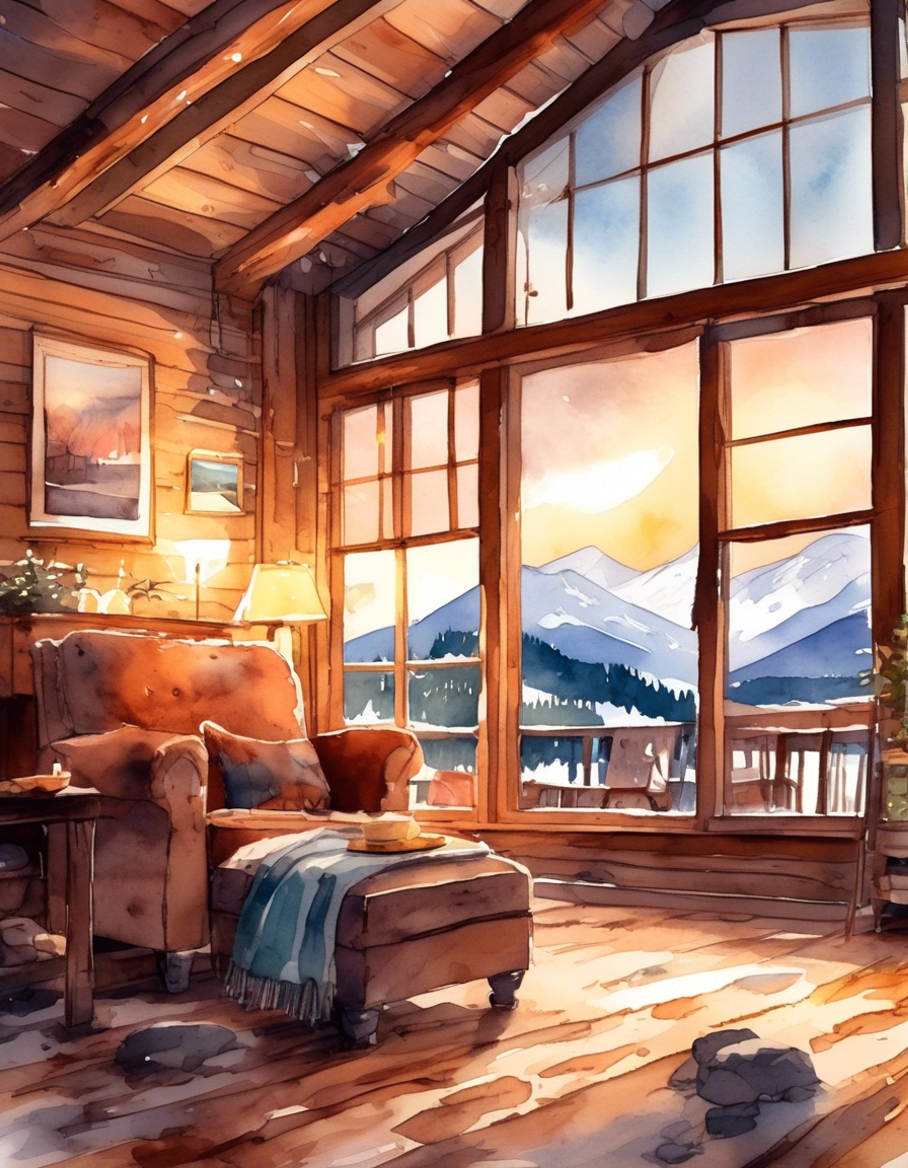 You find yourself at a secluded mountain cabin with Kana, where the crisp autumn air and gorgeous views create the perfect setting for relaxation.