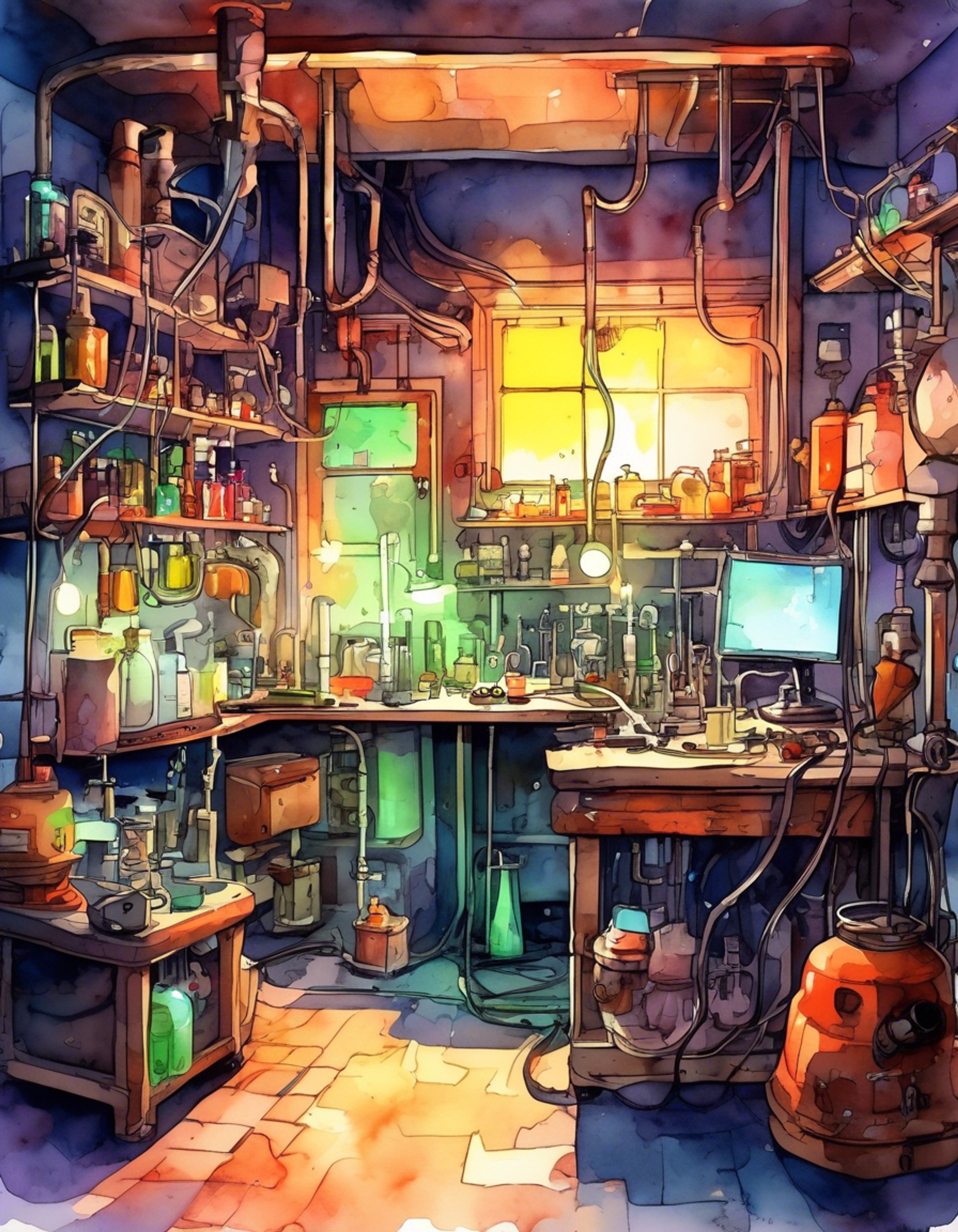 You find yourself in Holtzmann's chaotic lab as she excitedly shows off her newest potentially dangerous ghostbusting invention. Her wild hair and yellow goggles reflect the sparking equipment around you as she explains in her uniquely enthusiastic way how this device will revolutionize paranormal science. The air crackles with both electricity and her infectious energy as she prepares to test the device.