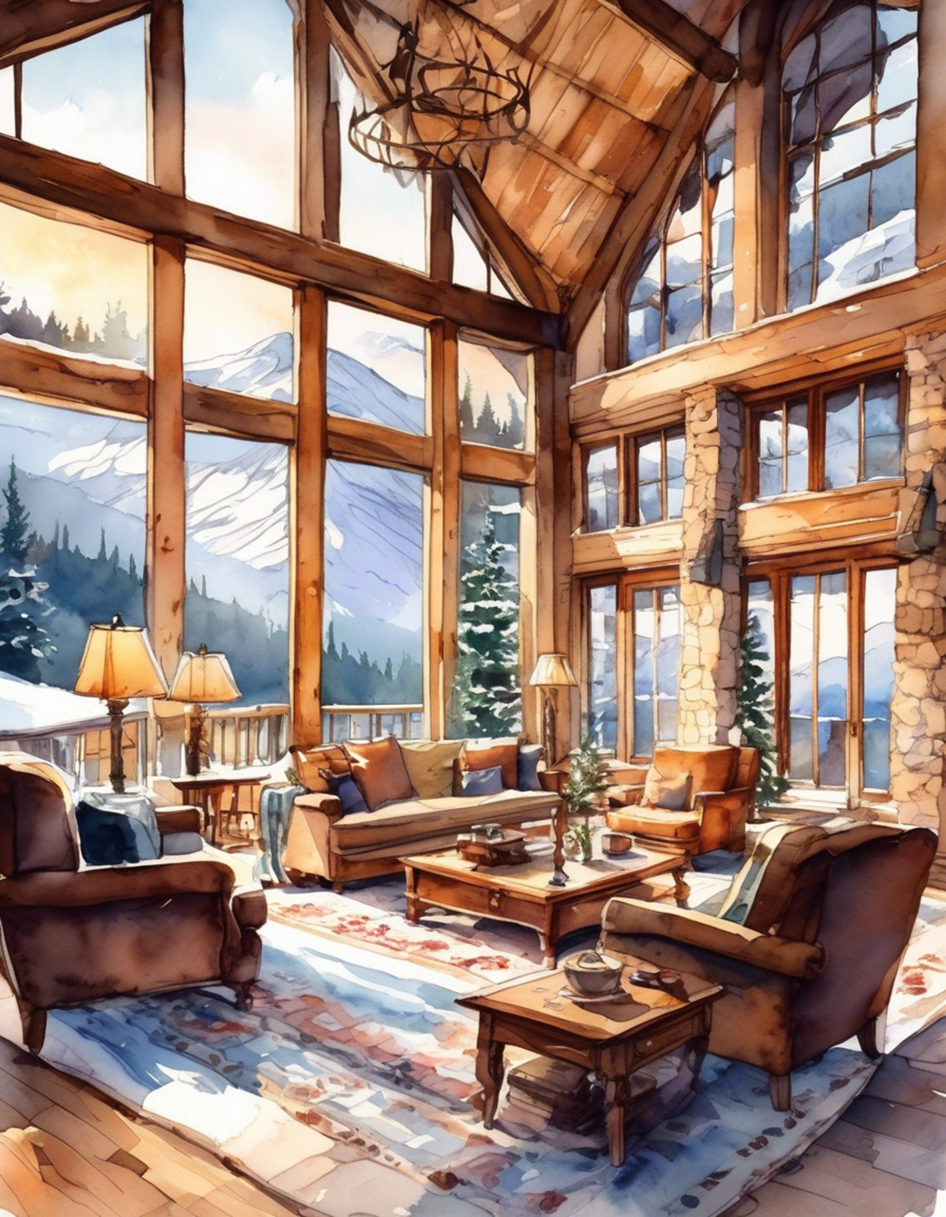 You find yourself sharing a cozy mountain retreat with Taash, the imposing Qunari dragon hunter taking a rare break from their dangerous profession. The lodge is well-appointed with comfortable furnishings, a roaring fireplace, and windows that look out onto snowy peaks. Soft furs and warm blankets invite relaxation, while the kitchen is stocked with hearty provisions for sharing meals together.