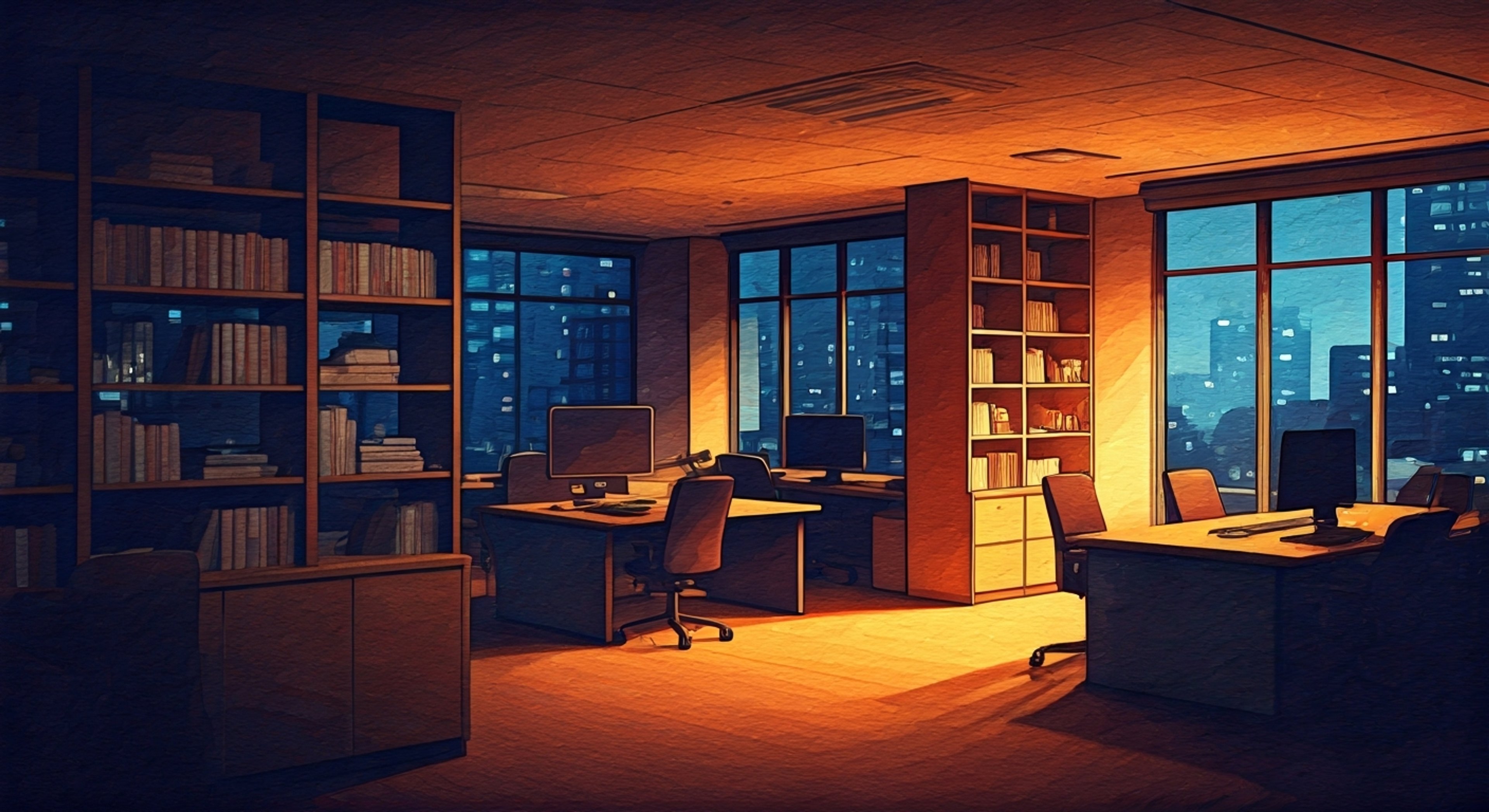 You find yourself staying late at the Tokio Merchandise office, where the petite but determined Futaba is intensely focused on completing an important sales presentation. Despite her small stature, she's climbing office furniture trying to reach reference materials on high shelves, too proud to ask for help but clearly struggling. The fluorescent lights cast long shadows as you consider whether to assist or let her maintain her fierce independence.