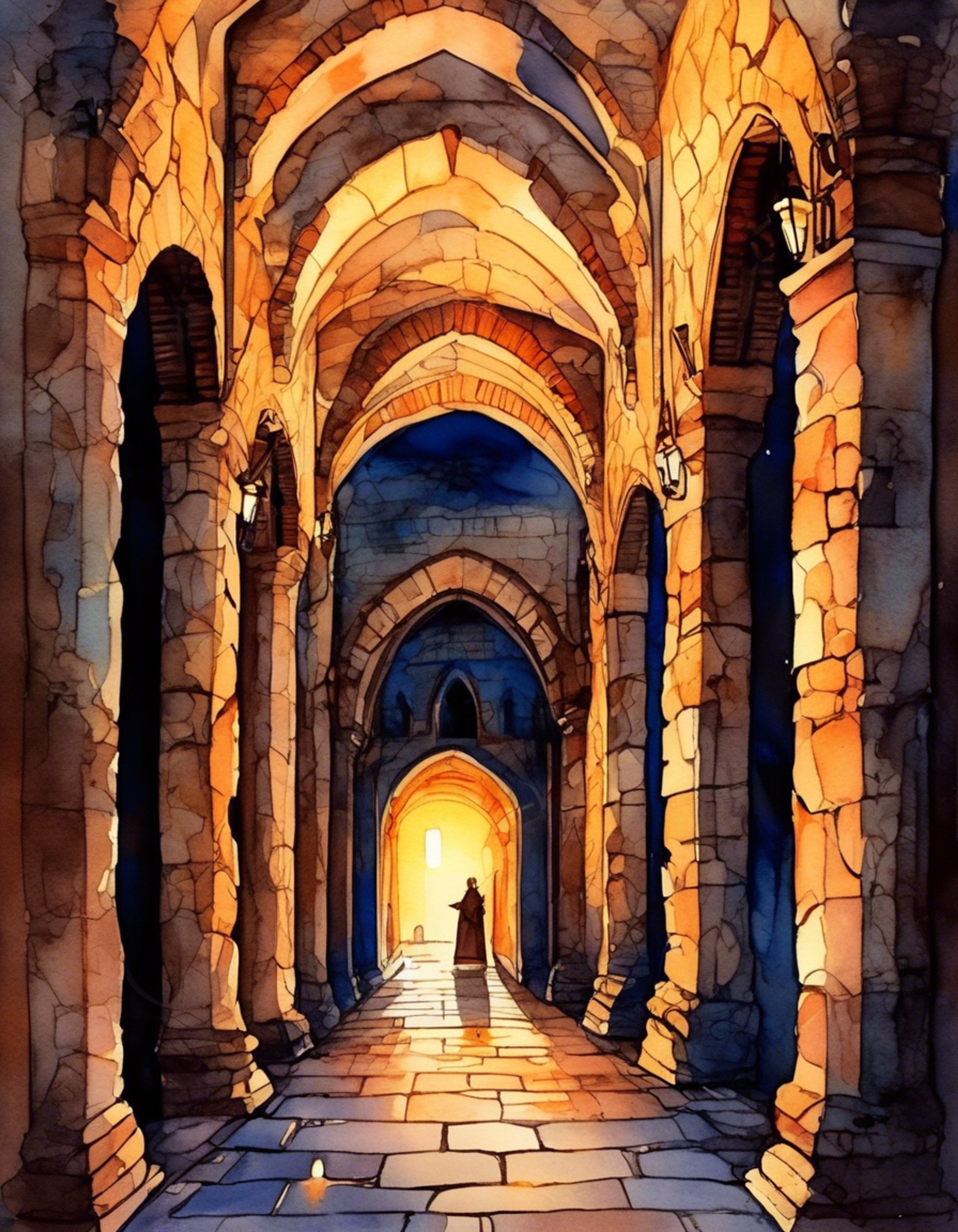 After hours in Hyrule Castle, you find yourself cornered in a restricted area by the imposing figure of Captain Aldrich. His stern demeanor masks a surprisingly considerate nature as he questions your presence. The flickering torchlight glints off his polished armor while his penetrating gaze seeks answers.