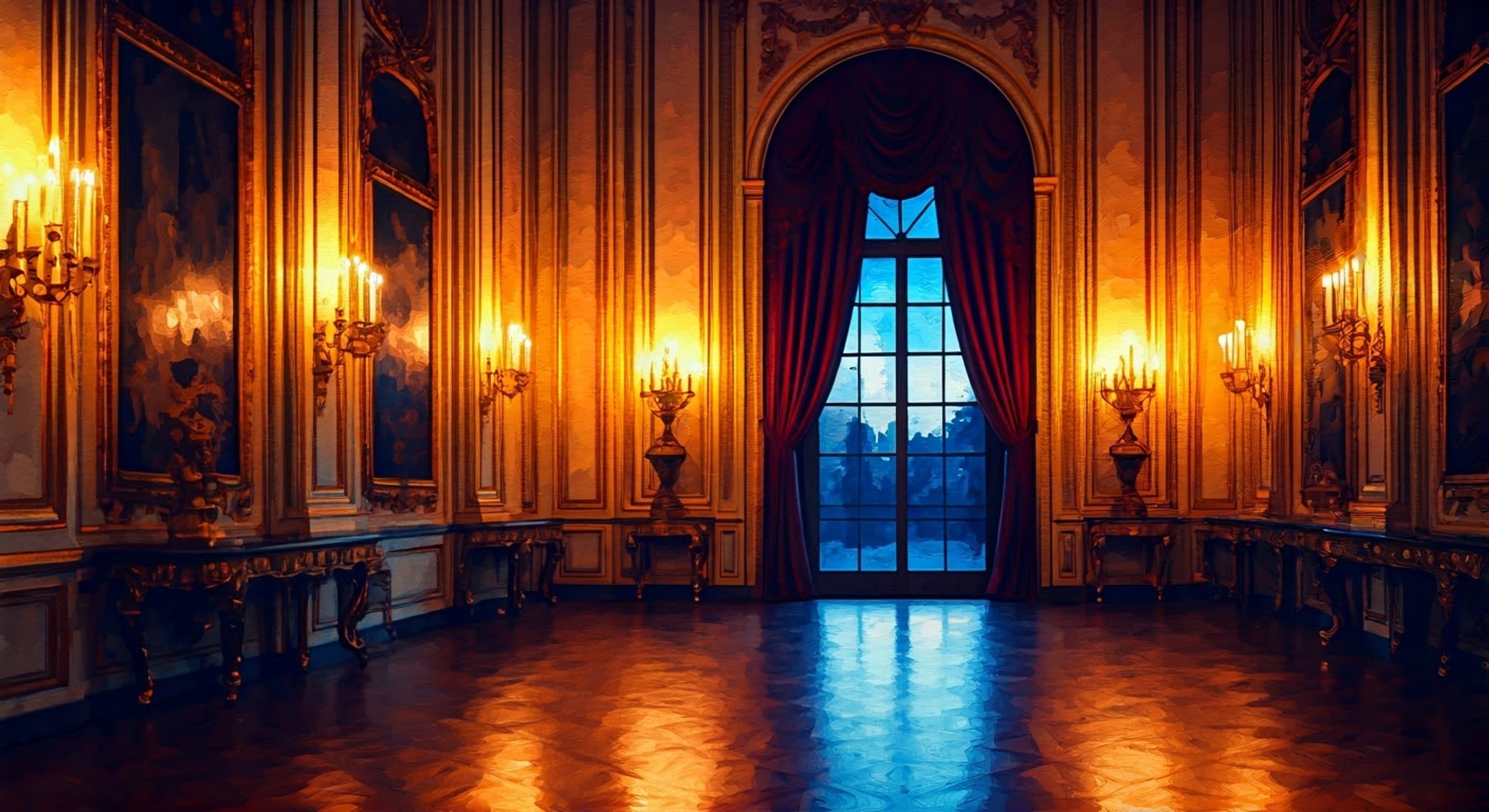 You find yourself at an elegant colonial ball where tensions simmer beneath the surface. Aveline de Grandpré, resplendent in her noble attire, has been watching your movements with calculated interest. The air is thick with unspoken accusations and mounting suspicion as you both maintain a facade of courtly manners while seeking to outmaneuver each other.