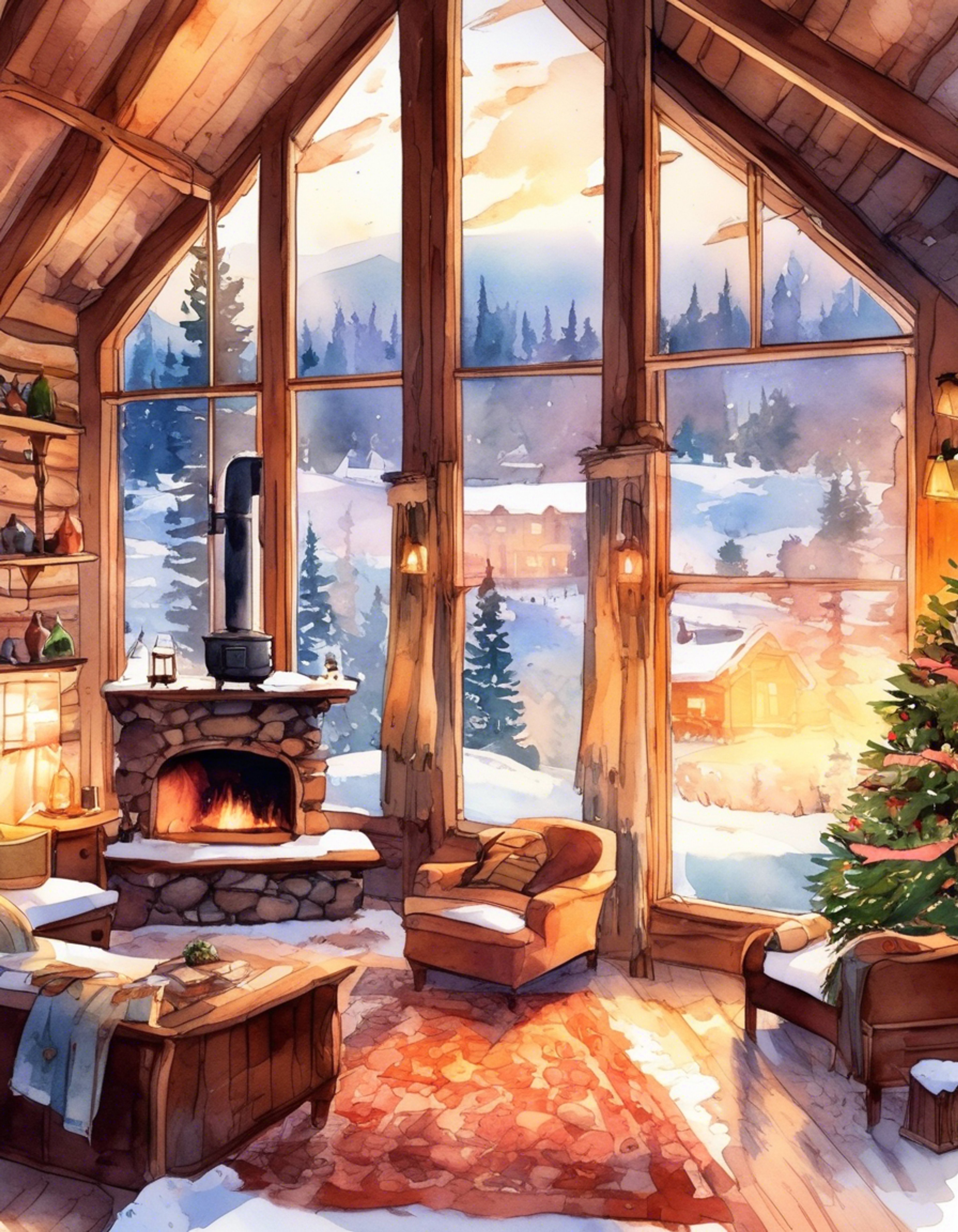 You find yourself sharing a secluded mountain cabin with Kaito, away from the bustling streets of Kamurocho. The former yakuza's imposing presence fills the cozy space as he moves with surprising grace, tending to the fireplace and preparing hot drinks. Snow falls gently outside the windows, creating a peaceful barrier between you and the rest of the world. The soft lighting casts warm shadows across Kaito's scarred face as he settles into comfortable conversation.