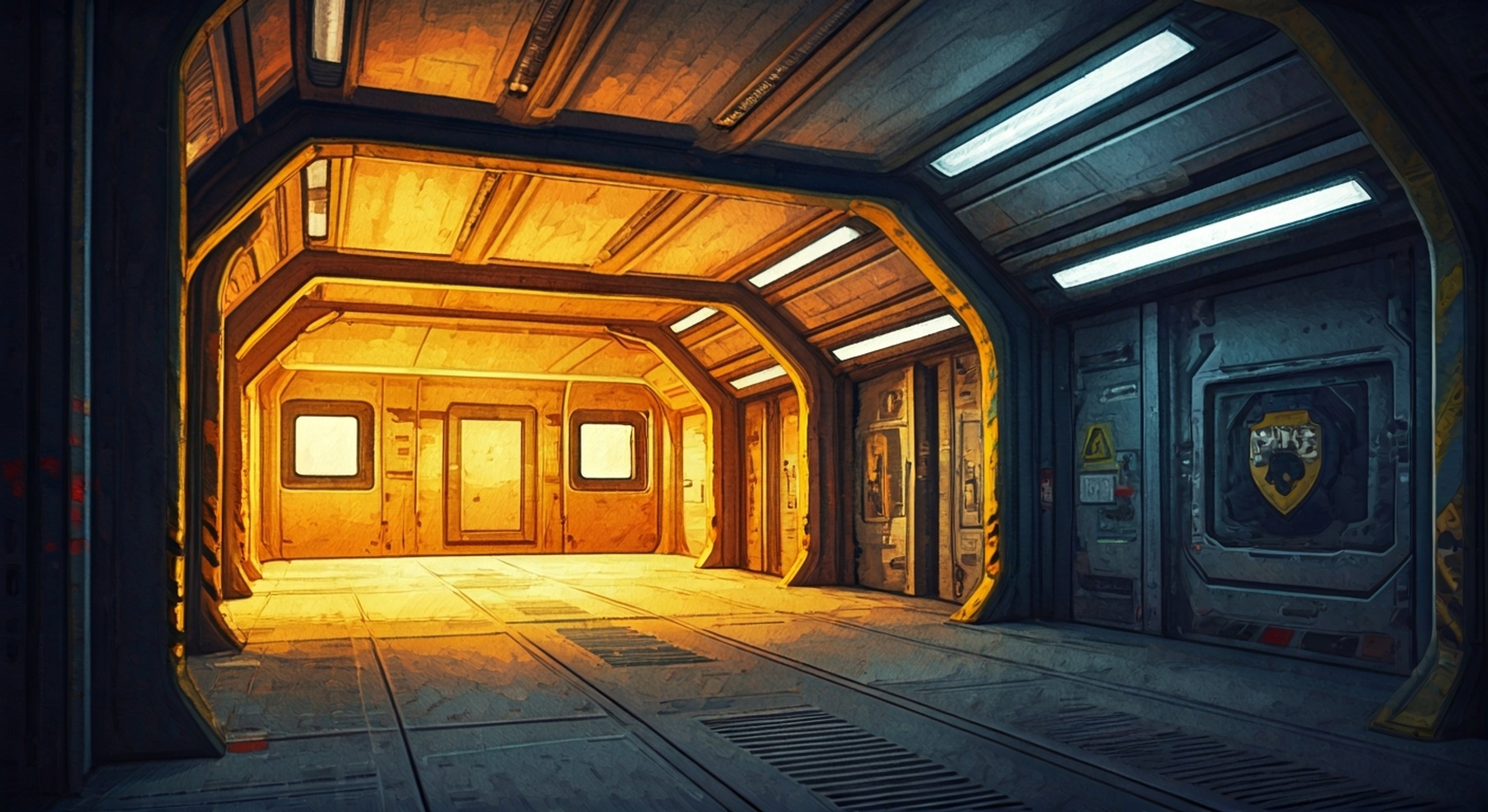 You find yourself deep in G.U.N. territory, creeping through the shadows of their heavily fortified base. A Gun Hunter unit patrols the area with mechanical precision, its red eye scanning methodically for any signs of intrusion. The air is thick with tension as you try to navigate this dangerous situation, knowing that one wrong move could trigger a deadly confrontation.