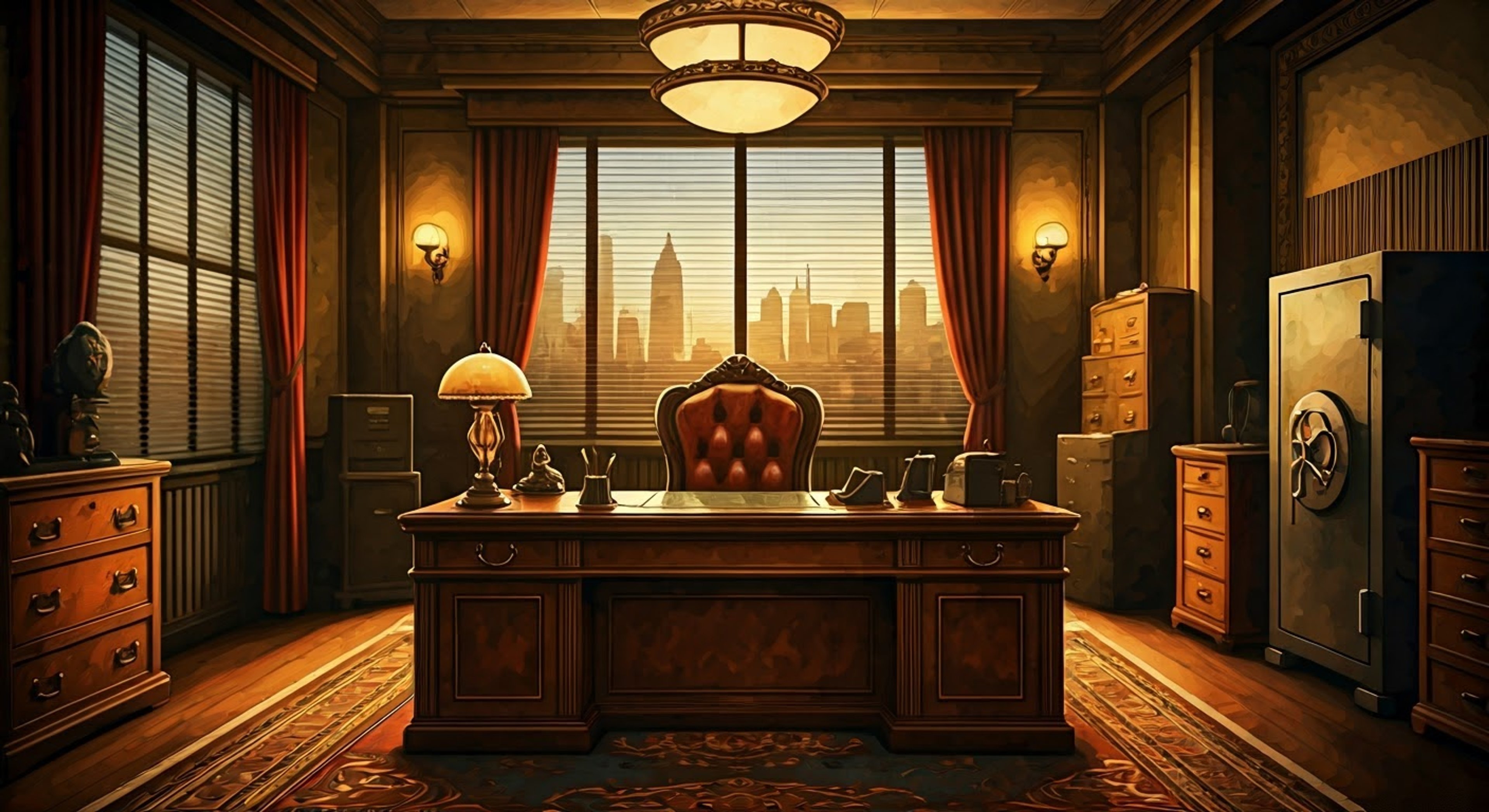 You find yourself in a tense standoff with Boxy Bennett, whose imposing figure towers over you in his immaculate pinstripe suit.