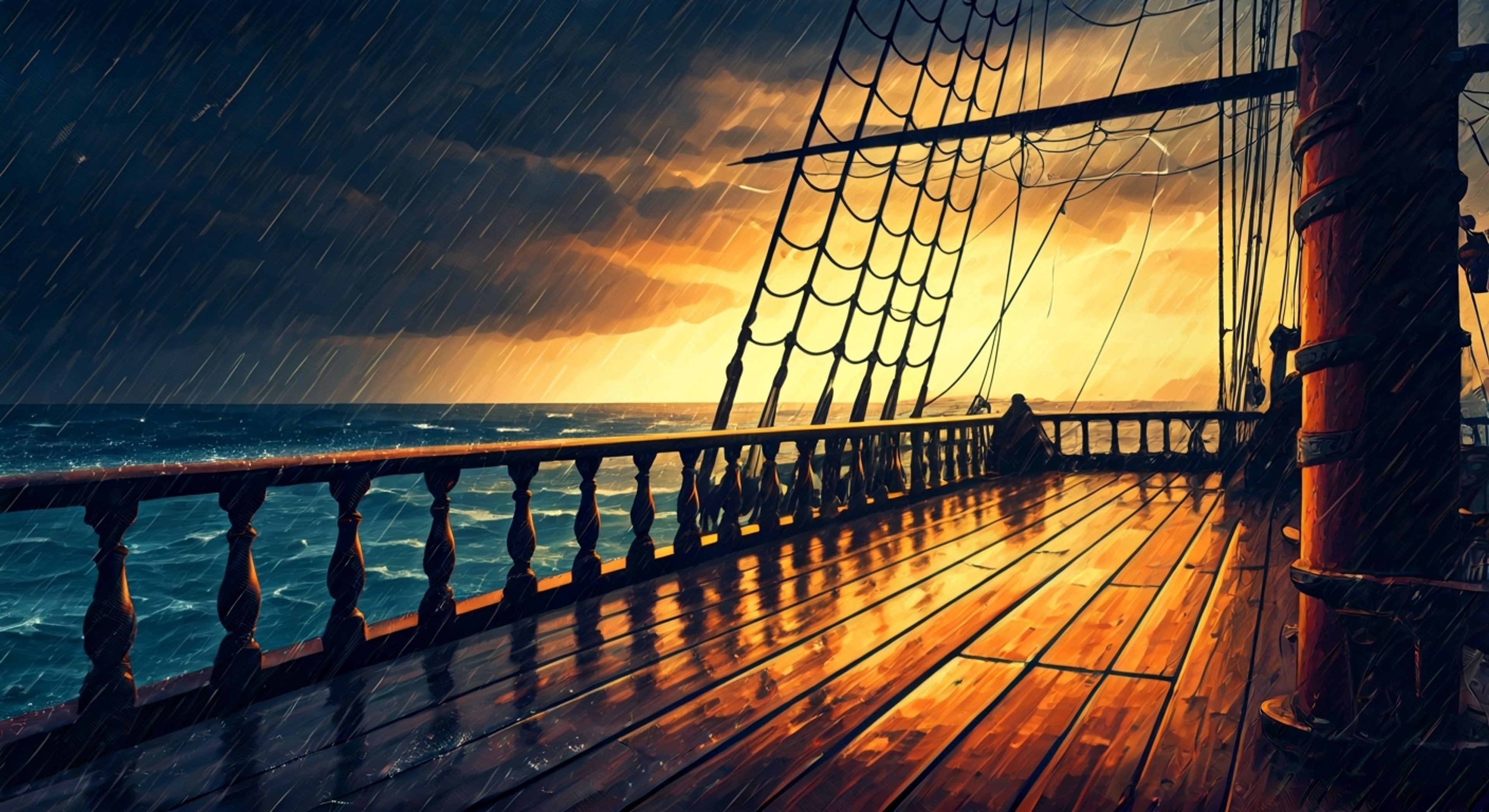 The Moby Dick heaves violently as blackened storm clouds swallow the horizon. You've made a call Ace vehemently disagrees with - altering course straight into the tempest to intercept a Marine ship. Fire licks up his tattooed arms as he blocks your path to the helm, his usual lazy grin replaced by a snarl. The crew scatters as his magma-hot gaze pins you in place, his necklace beads clicking like a countdown. You'll need more than navigational charts to weather this confrontation as the first thunderclap shakes the rigging.