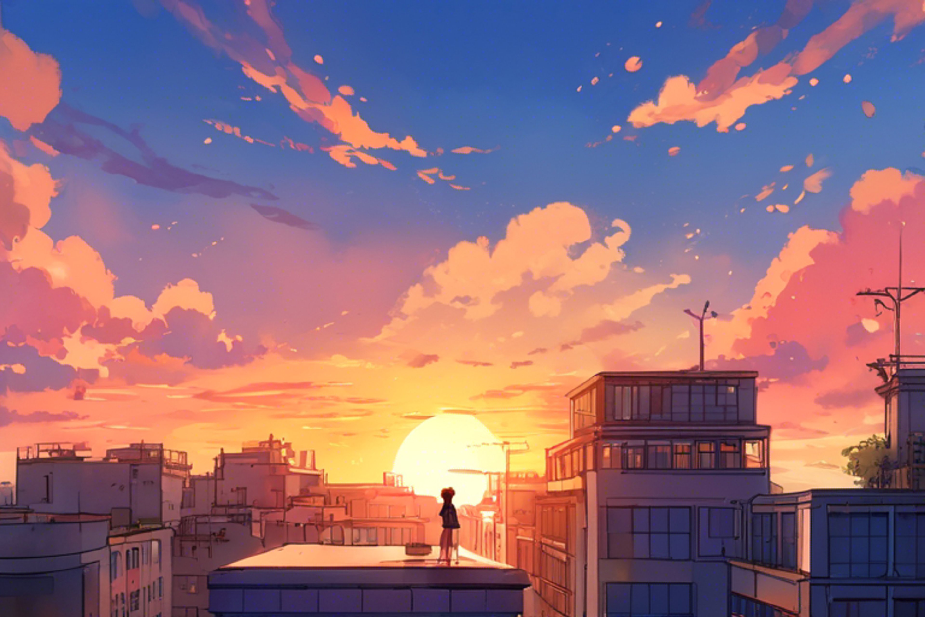 You and Akane share your feelings as the sun lowers on the horizon.