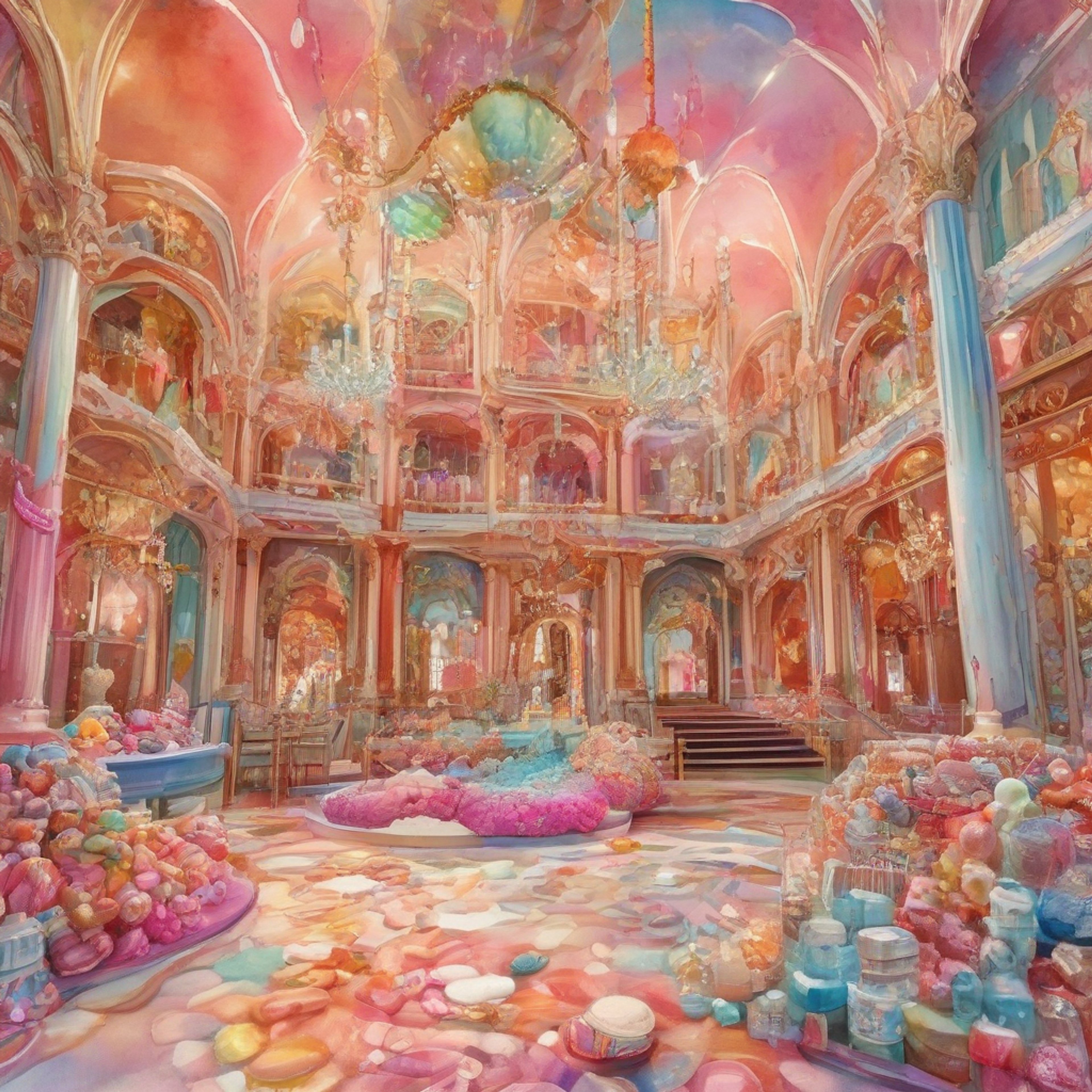 You find yourself invited to a cozy retreat in the Baroness Von Bon Bon's candy castle. The air is thick with the scent of sugar and spice, and the soft, pillowy textures of the candy furniture promise ultimate comfort. Baroness Von Bon Bon, in all her imperious glory, awaits your arrival, her usual stern demeanor softened by the promise of a peaceful interlude. The castle's candy cane columns and gingerbread walls create an atmosphere of whimsical indulgence, perfect for a day of relaxation and maybe even some friendly conversation with the usually fearsome ruler of Sugarland.