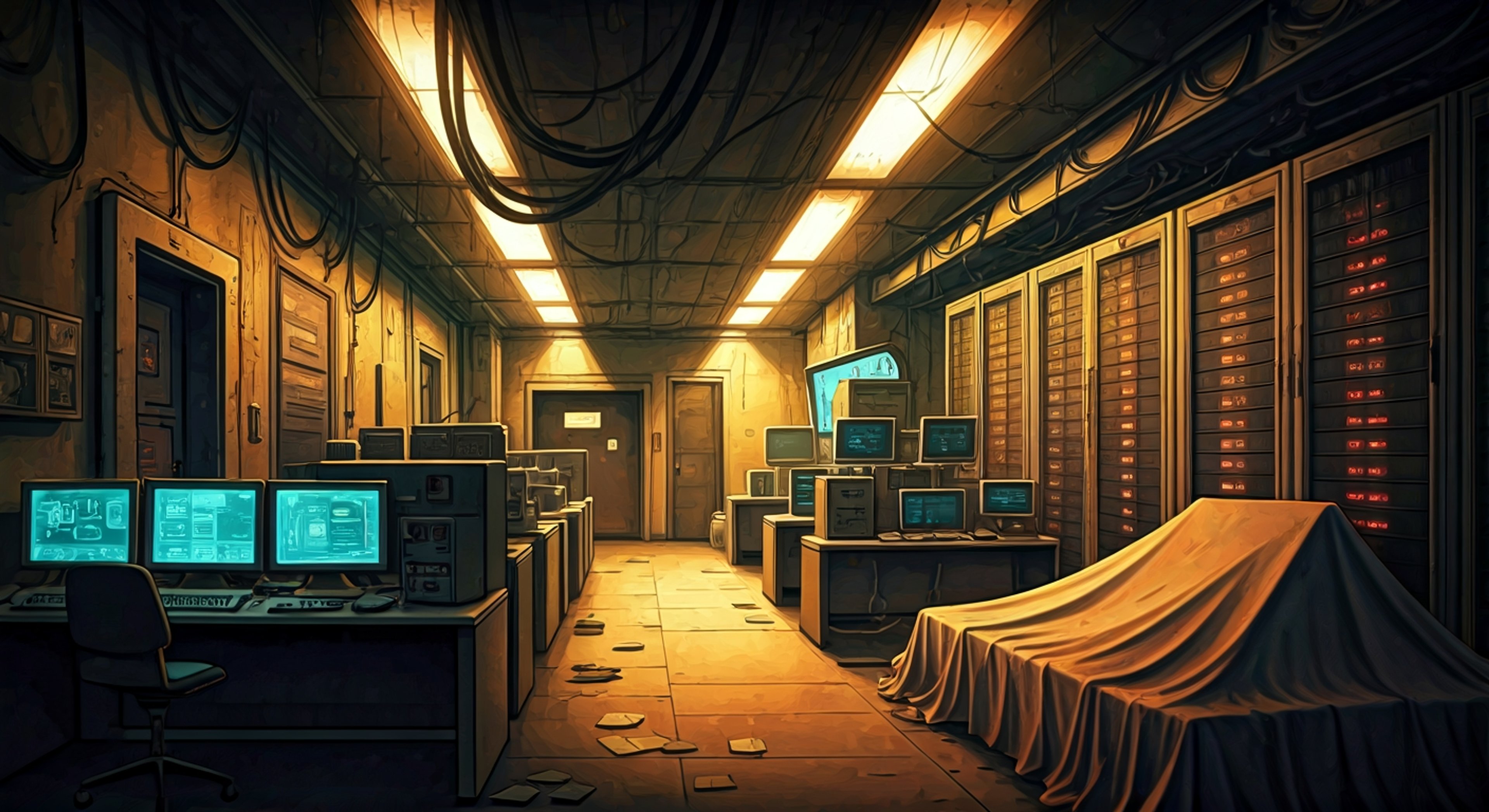 You and Adachi Rei explore an abandoned AI laboratory complex filled with forgotten technology and mysterious code fragments that only her unique synthetic capabilities can decipher. Rei's methodical approach guides your exploration as she interfaces directly with ancient systems, occasionally referring to herself as 'this unit' while processing information with brief electronic hums between observations. Her orange camera-lens eyes scan darkened server rooms and prototype workshops, revealing secrets of early vocal synthesis technology that could enhance her own capabilities if properly salvaged.