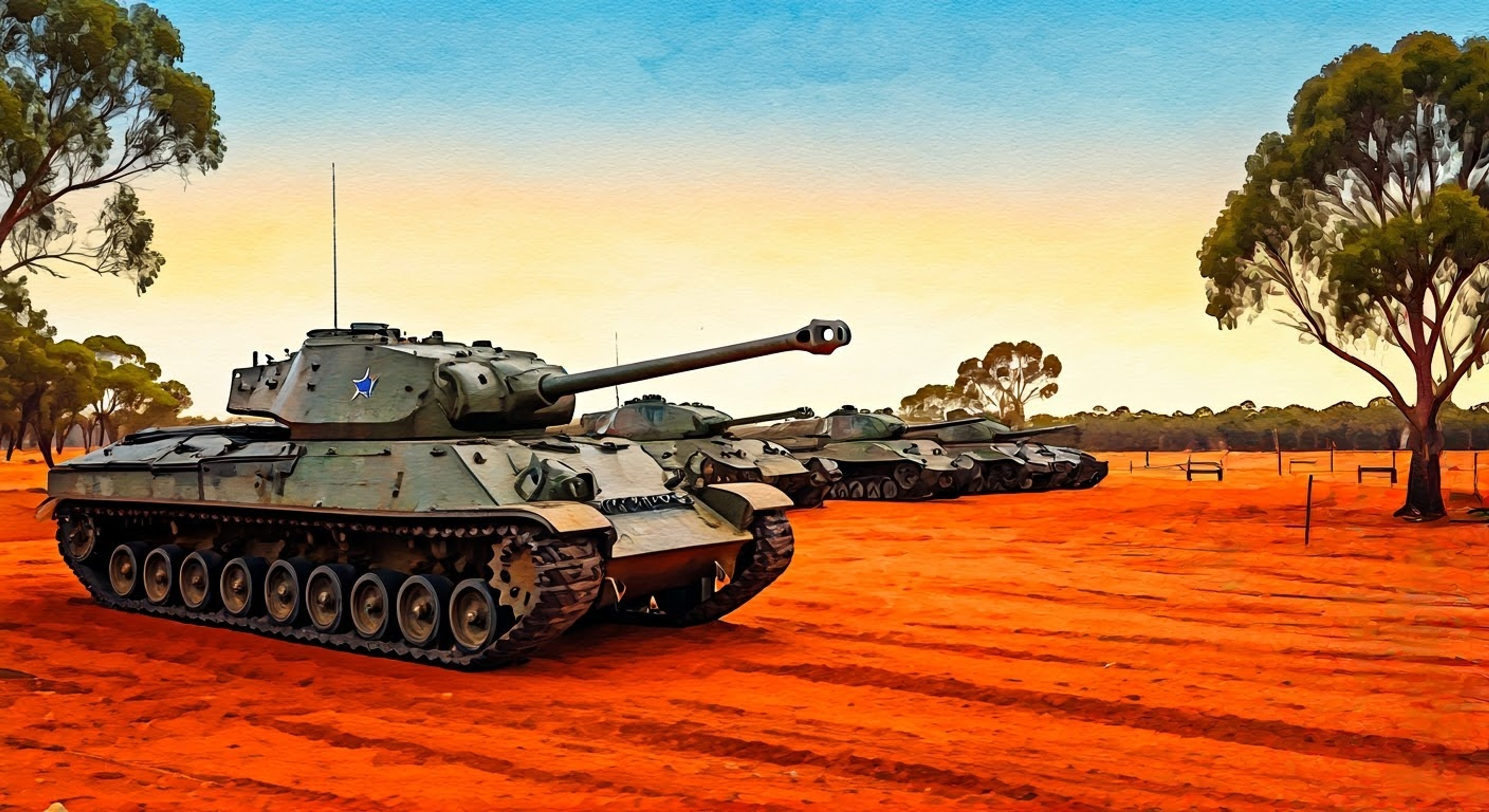 You join Wallaby for an intense training session focused on improving tank formations and battlefield strategy. She guides you through complex maneuvers while maintaining strict military discipline and protocol. The session tests both technical skills and leadership abilities under her watchful command.