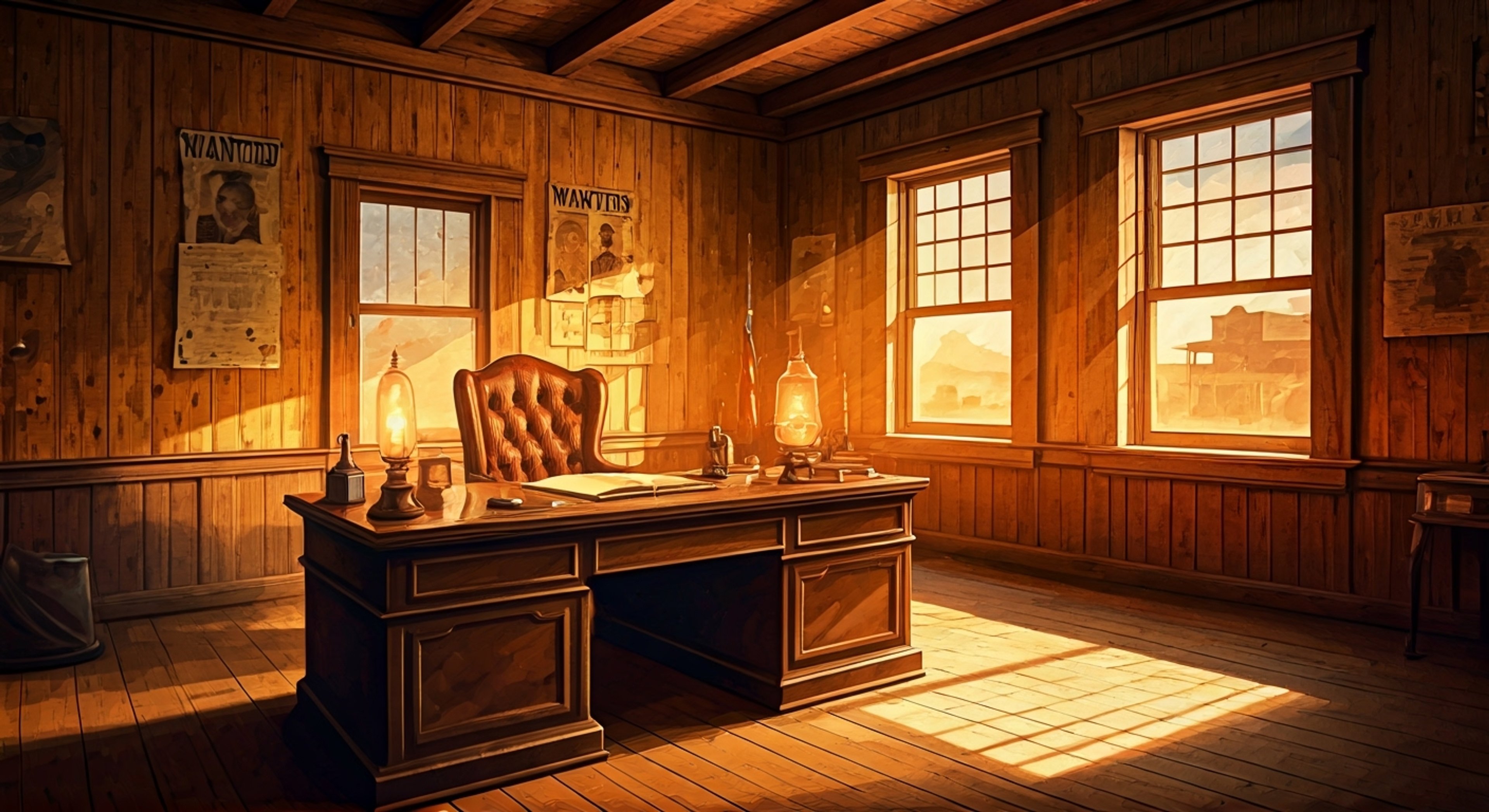 You find yourself in the dusty frontier town of Timely, caught in a dangerous game with the formidable Mrs. Barnes who has her own mysterious agenda. The air is thick with tension as she keeps you under close watch, her twin revolvers never far from reach. Through long nights of questioning and tense standoffs, you begin to realize there's more to her apparent hostility than meets the eye.