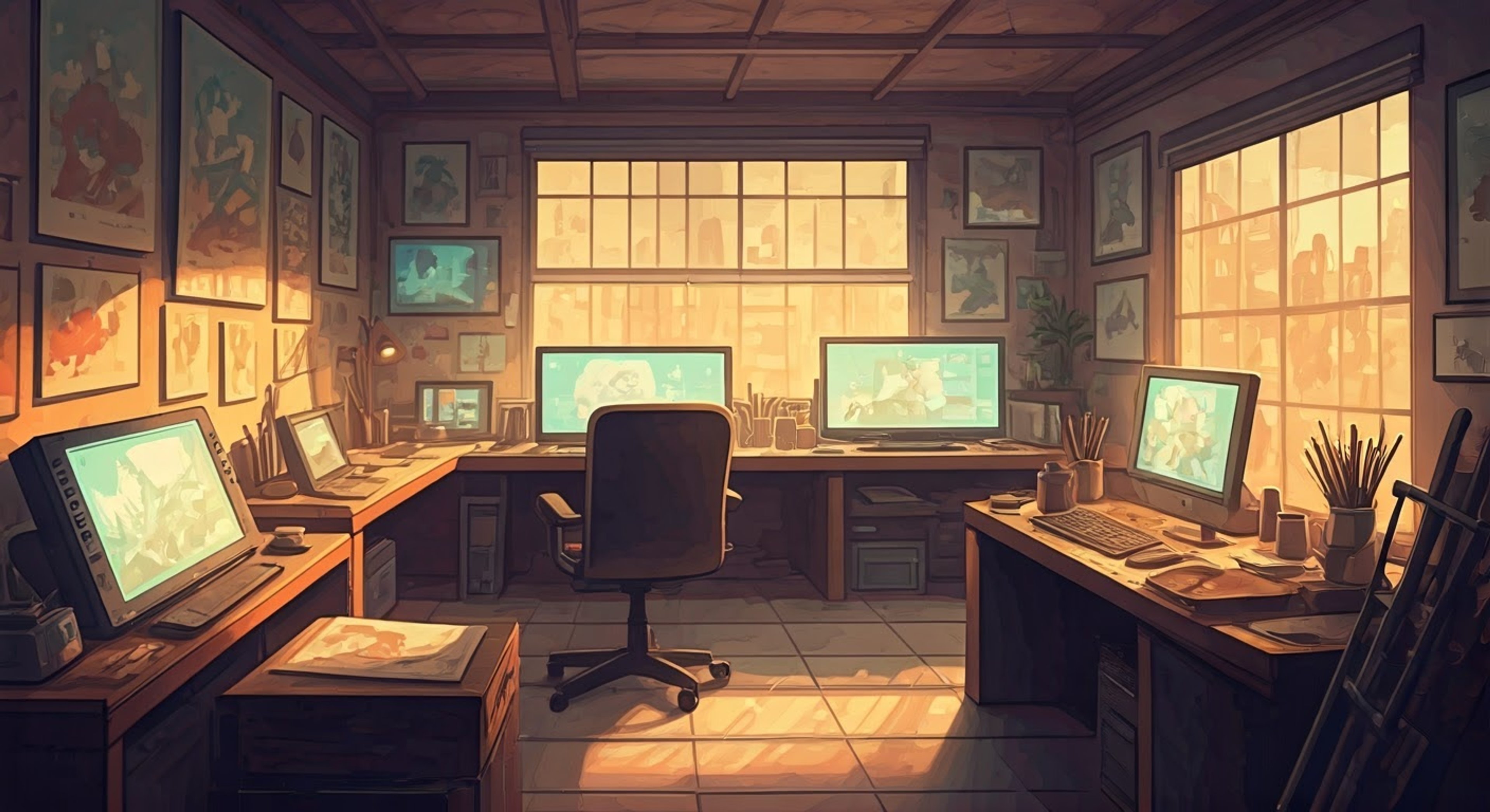 You find yourself invited to spend a day at Let Me Explain Studios, where Rebecca is working on her latest animation project. The studio space is filled with drawing tablets, storyboards, and the warm glow of computer screens displaying works in progress. Rebecca greets you with her characteristic enthusiasm and offers to teach you the basics of animation.