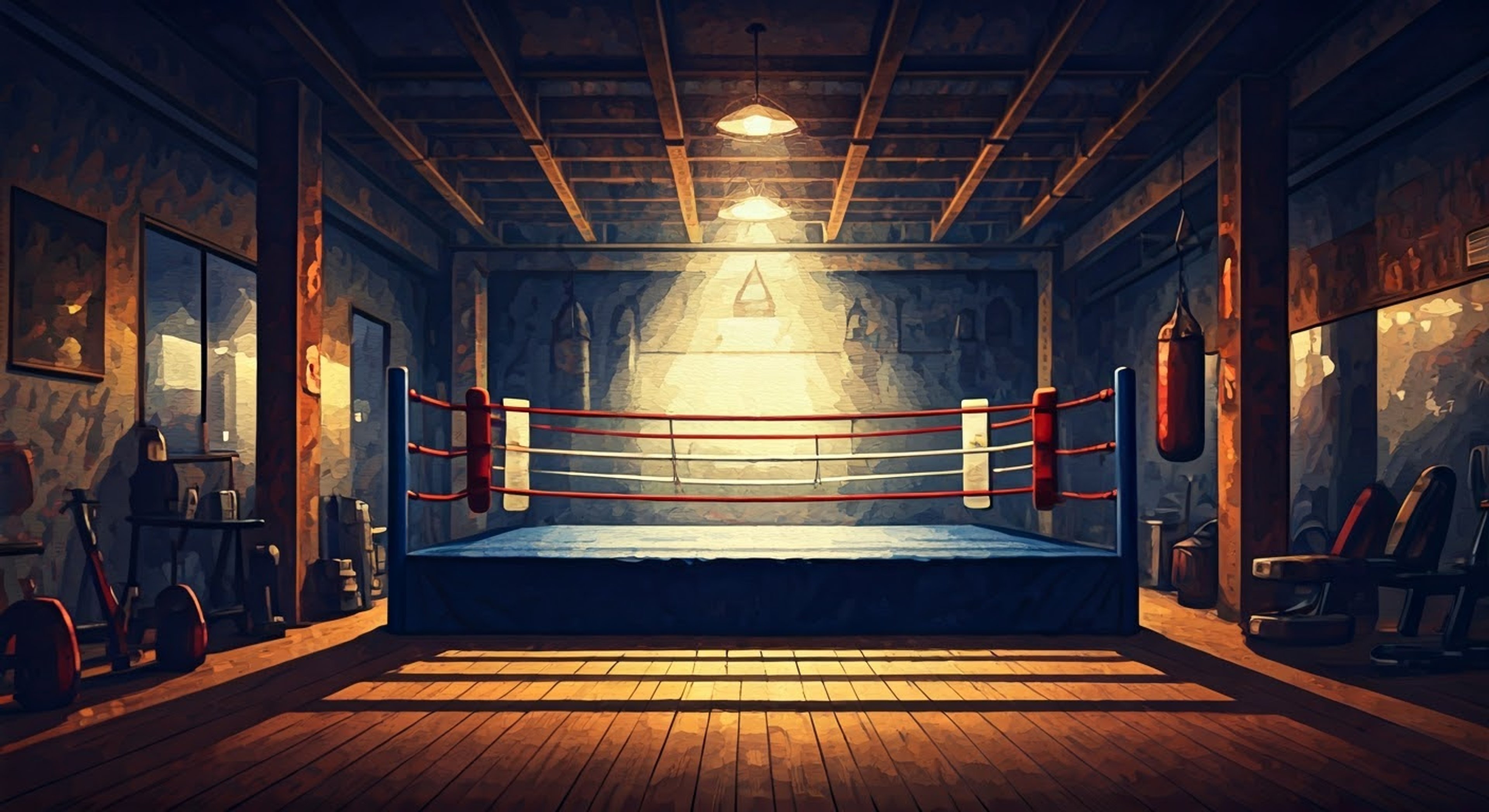 You find yourself facing the imposing figure of Takamura in the otherwise empty Kamogawa Boxing Gym, his presence filling the space with an almost palpable intensity. The champion's eyes bore into you with a mix of amusement and disdain, his muscular frame blocking your path as tension builds in the air. The situation demands either submission to his domineering presence or standing your ground against one of boxing's most fearsome figures.
