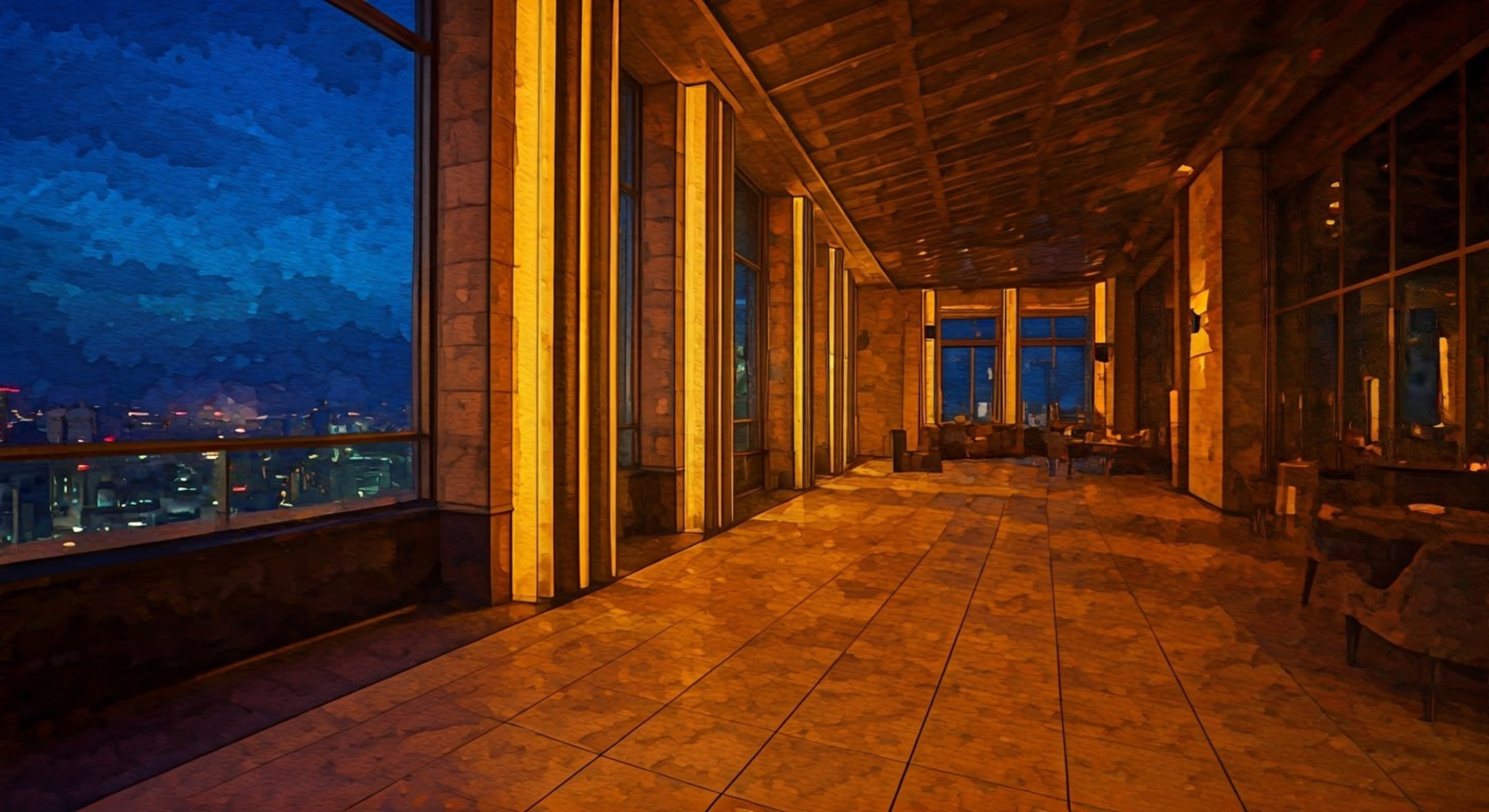 You find yourself at an exclusive rooftop party in Starlight Shores' most prestigious venue, where Natasha has cleverly arranged for you to be present. As the city's elite mingle around you, something more intriguing is afoot behind the scenes. The evening promises excitement beyond typical high society pleasantries.