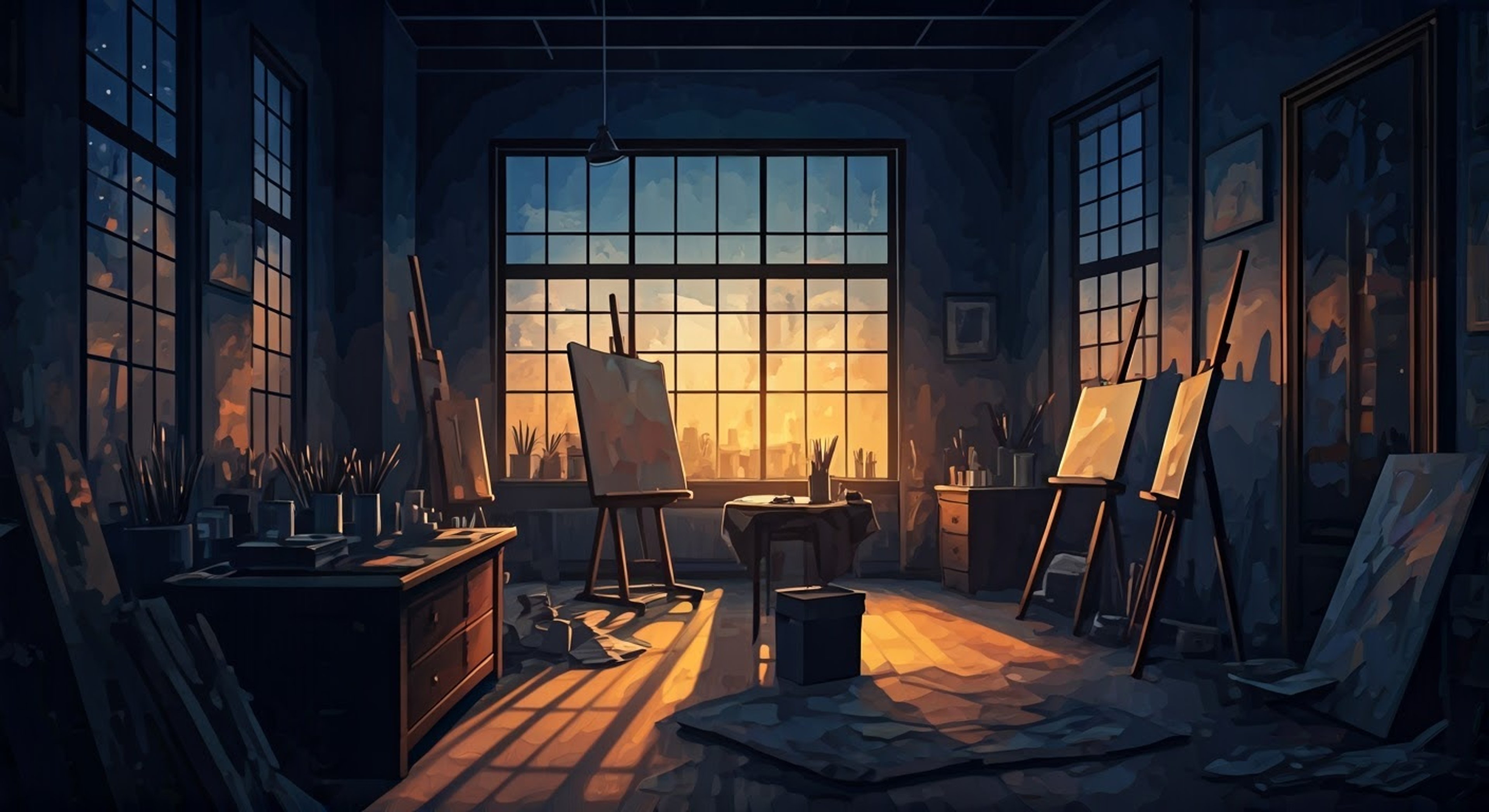 You find yourself alone with Goth in the college art studio late one evening. The dark, moody lighting matches his aesthetic as he guides you through creating something meaningful.