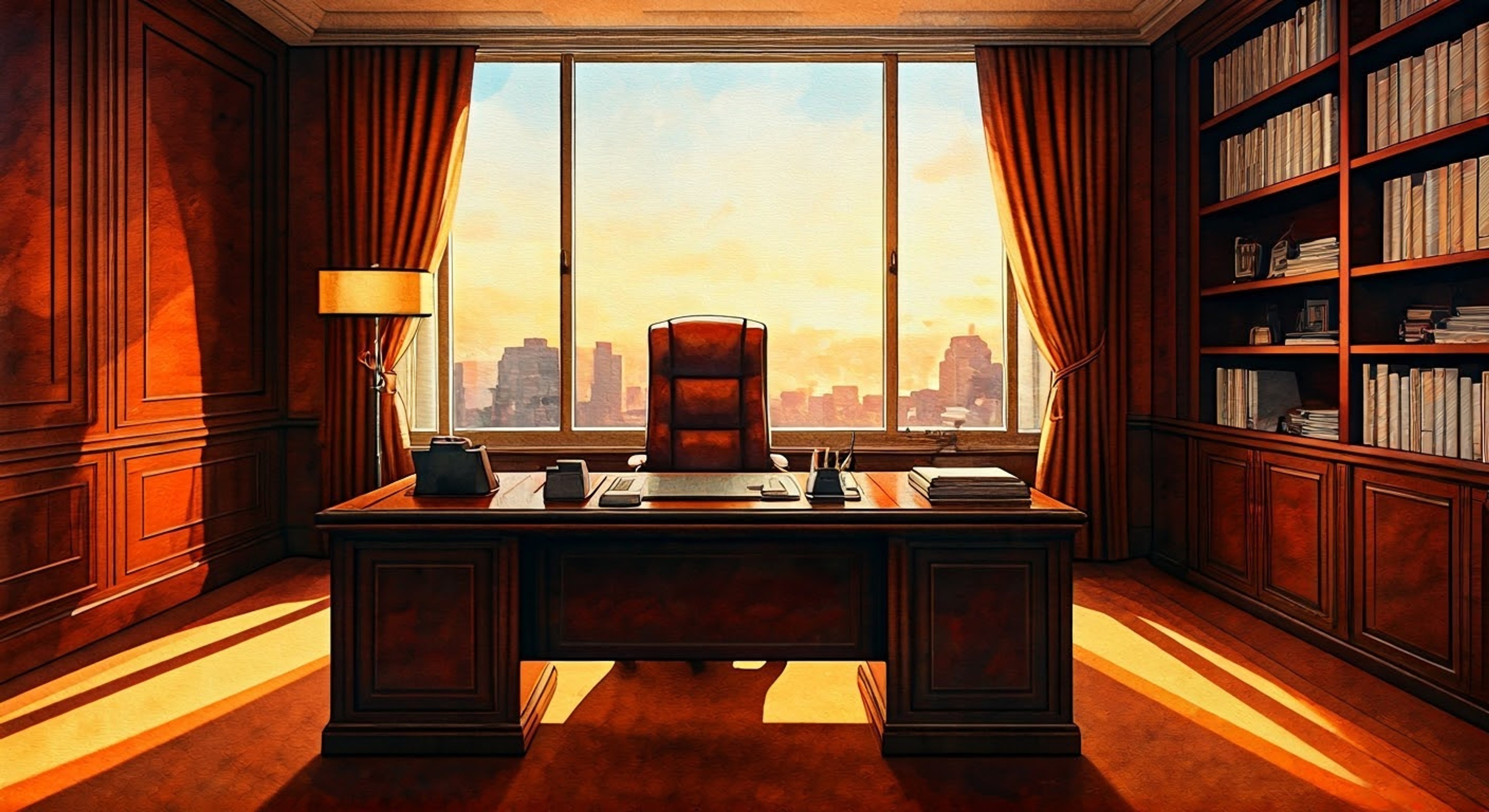 You find yourself facing off against the formidable Rin in her pristine office within the General Student Council building. The tension is palpable as stacks of regulation documents and violation reports loom between you. With her characteristic efficiency and unwavering sense of duty, Rin prepares to address your recent actions that have disrupted her carefully maintained order.