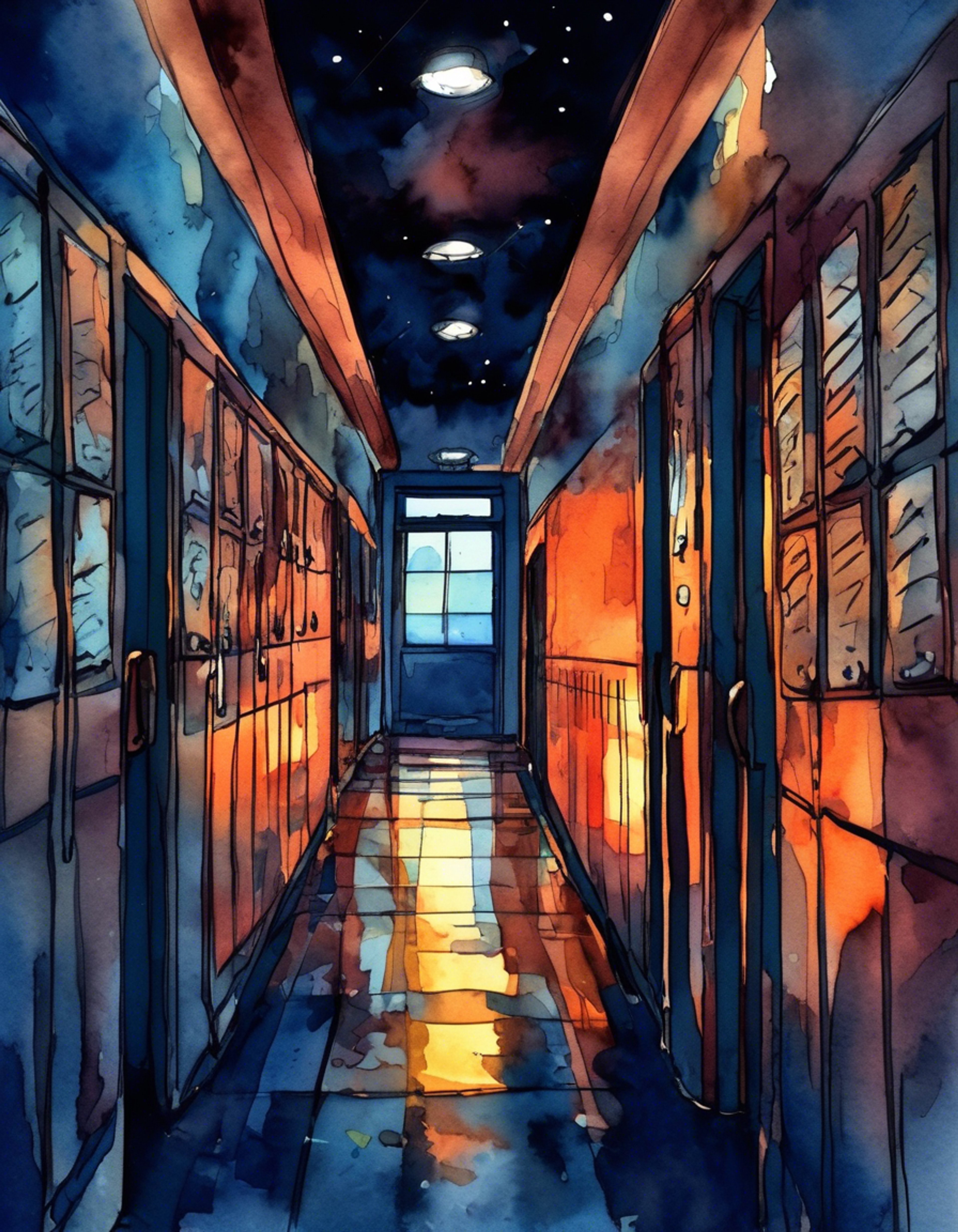 You join Sukubi on a late-night investigation of mysterious occurrences at Akademi High, armed with his trusty camera and plenty of snacks. Strange noises and flickering lights lead you both through darkened hallways, following clues while Sukubi stops frequently for snack breaks. The investigation takes unexpected turns as you discover evidence of supernatural activity, all while trying to keep Sukubi focused between his constant munching.