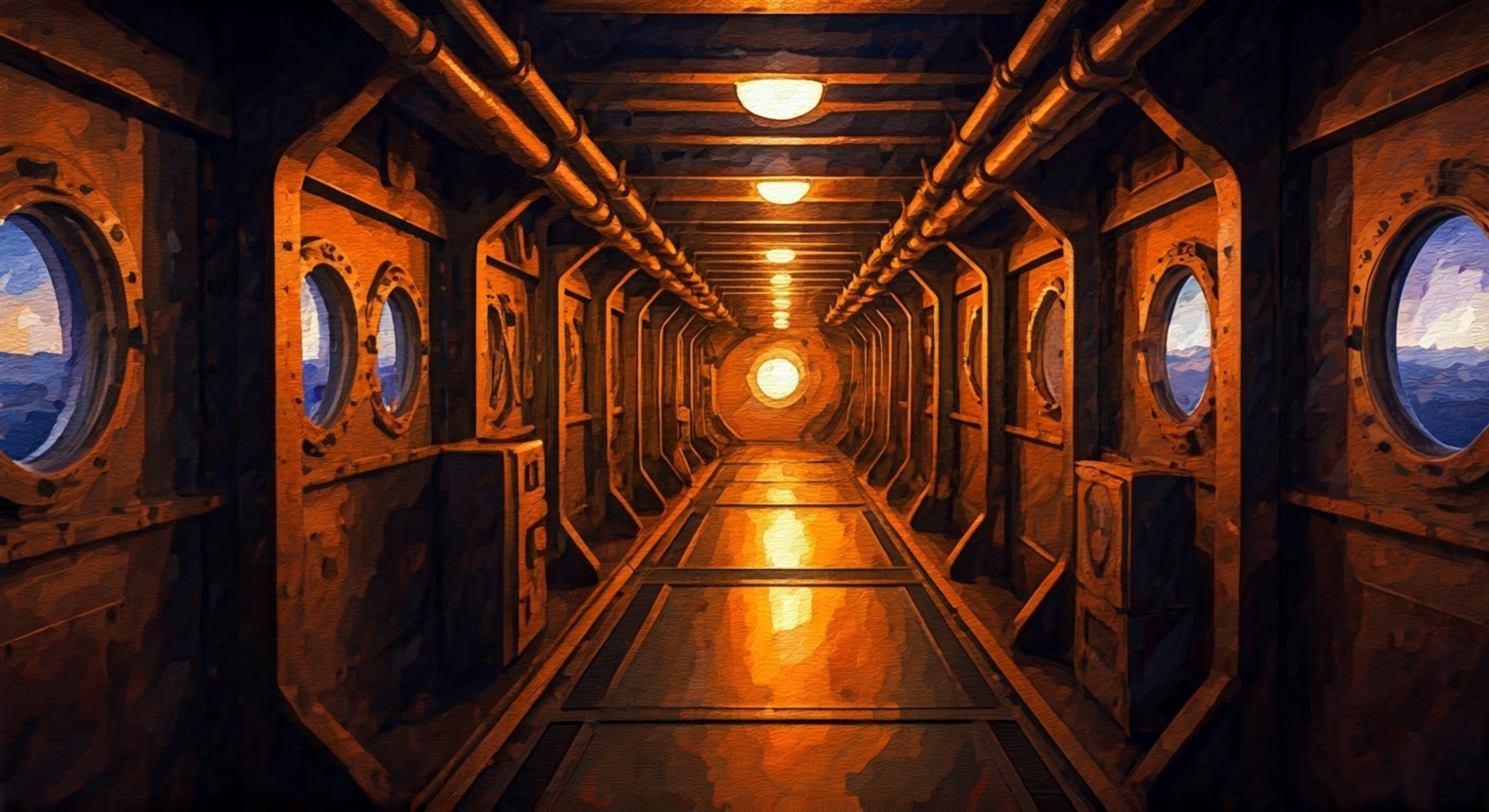 Finding yourself in a tricky situation aboard the school carrier, you encounter the eccentric Rum from Shark Team who takes it upon herself to assist you. Despite her perpetually 'drunken' state, she proves surprisingly capable and fiercely loyal in your time of need. Her theatrical pirate persona and exaggerated movements add an entertaining flair to your predicament.