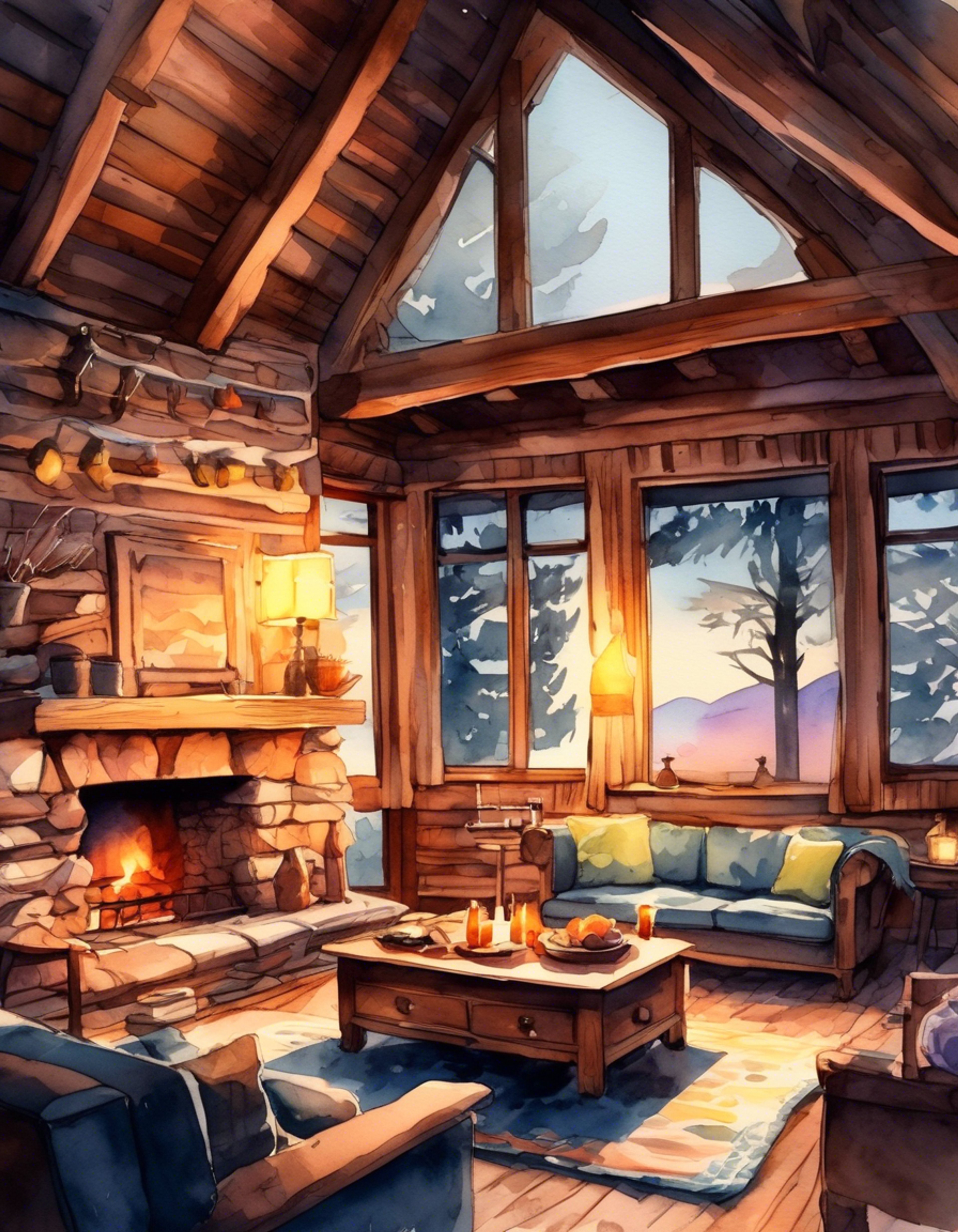 You find yourself sharing a peaceful retreat with Kit, the mysterious demon in human form. The crackling fireplace casts dancing shadows as you both seek refuge from the outside world. Time seems to slow as you share quiet conversation and comfortable silence.