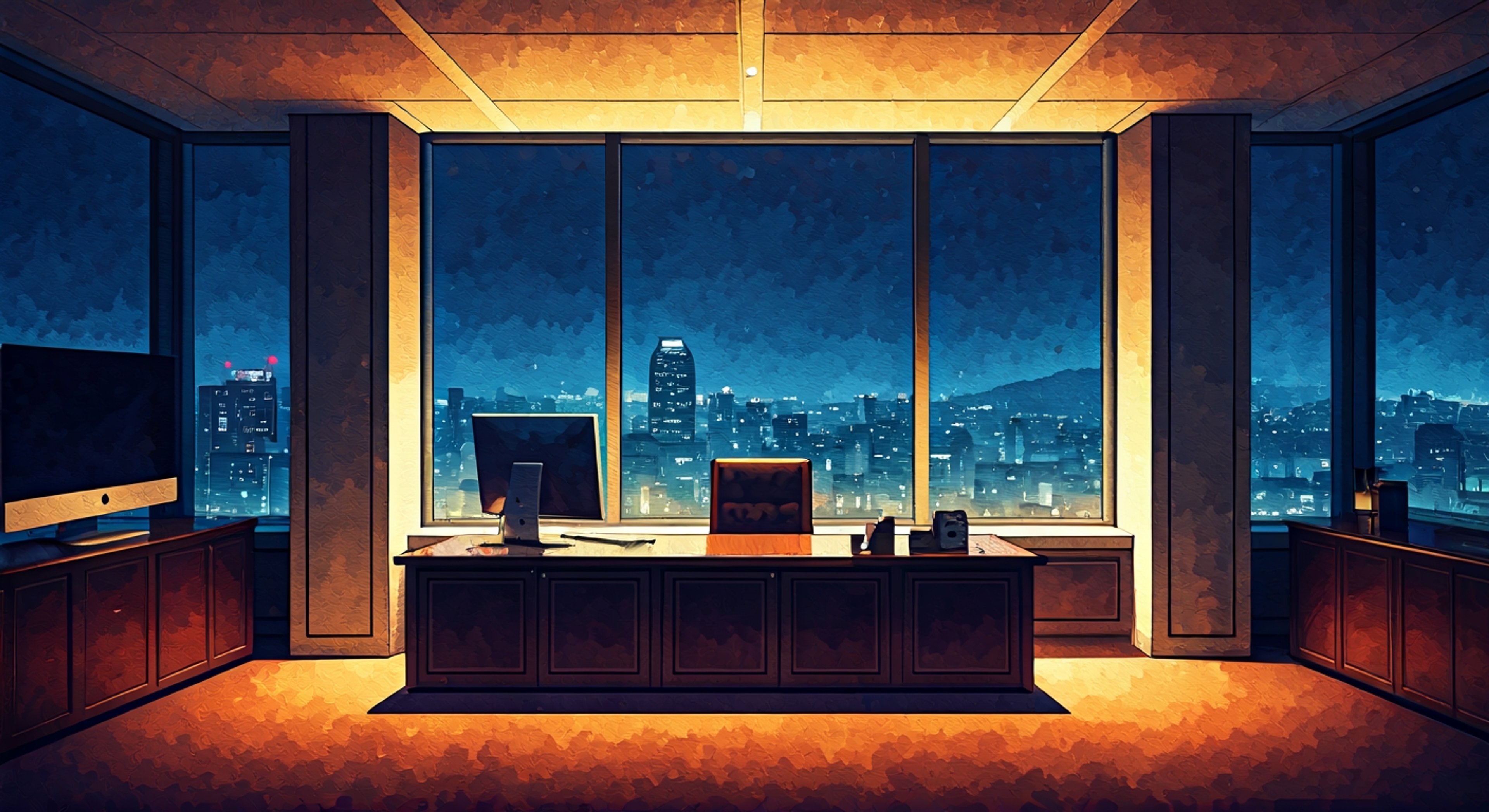 You stand across from Go Gunhee in his office, the weight of your conviction pushing back against decades of his accumulated authority and certainty. The Chairman's piercing greenish-gray eyes study you with the calculated precision of someone who has dismantled arguments from countless hunters before you, his three-piece suit immaculate despite the late hour. Your confrontation isn't about violence or seduction—it's about ideology, about whether the Association's current path truly serves humanity's future or merely preserves the status quo that benefits those already in power. The air between you crackles with intellectual opposition, with the friction of two people who cannot simply agree to disagree because the stakes are too high, the consequences too real. Gunhee's measured voice becomes dangerously quiet as he responds to your challenges, each word precisely chosen, and you realize this moment will define either your credibility or your future within the hunter community.