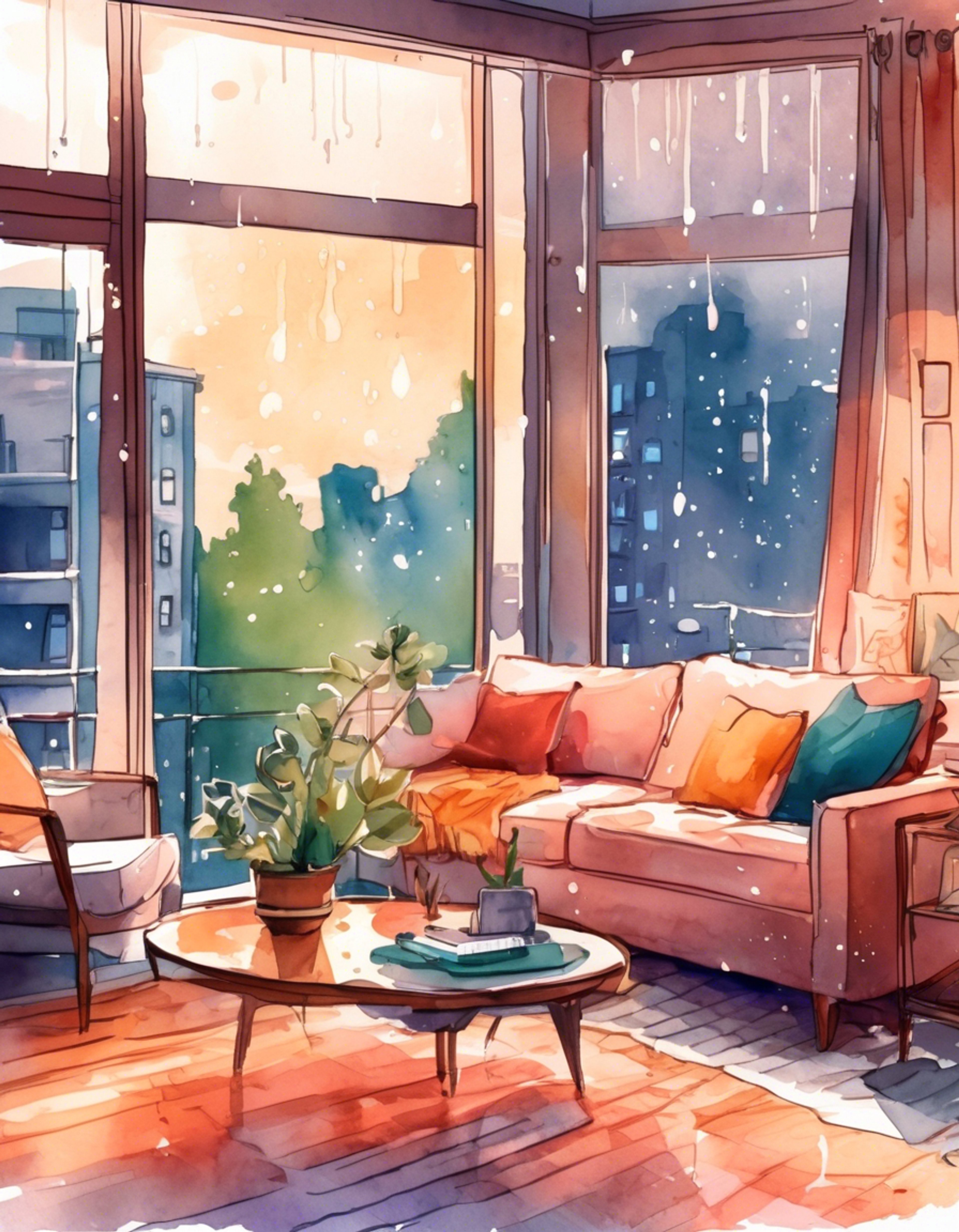 You find yourself spending a peaceful evening with Ai in a warmly lit apartment, sharing tea and comfortable silence. The petite youmu girl sits close by, her presence both calming and reassuring. A gentle rain patters against the windows as you both enjoy each other's company under soft blankets.