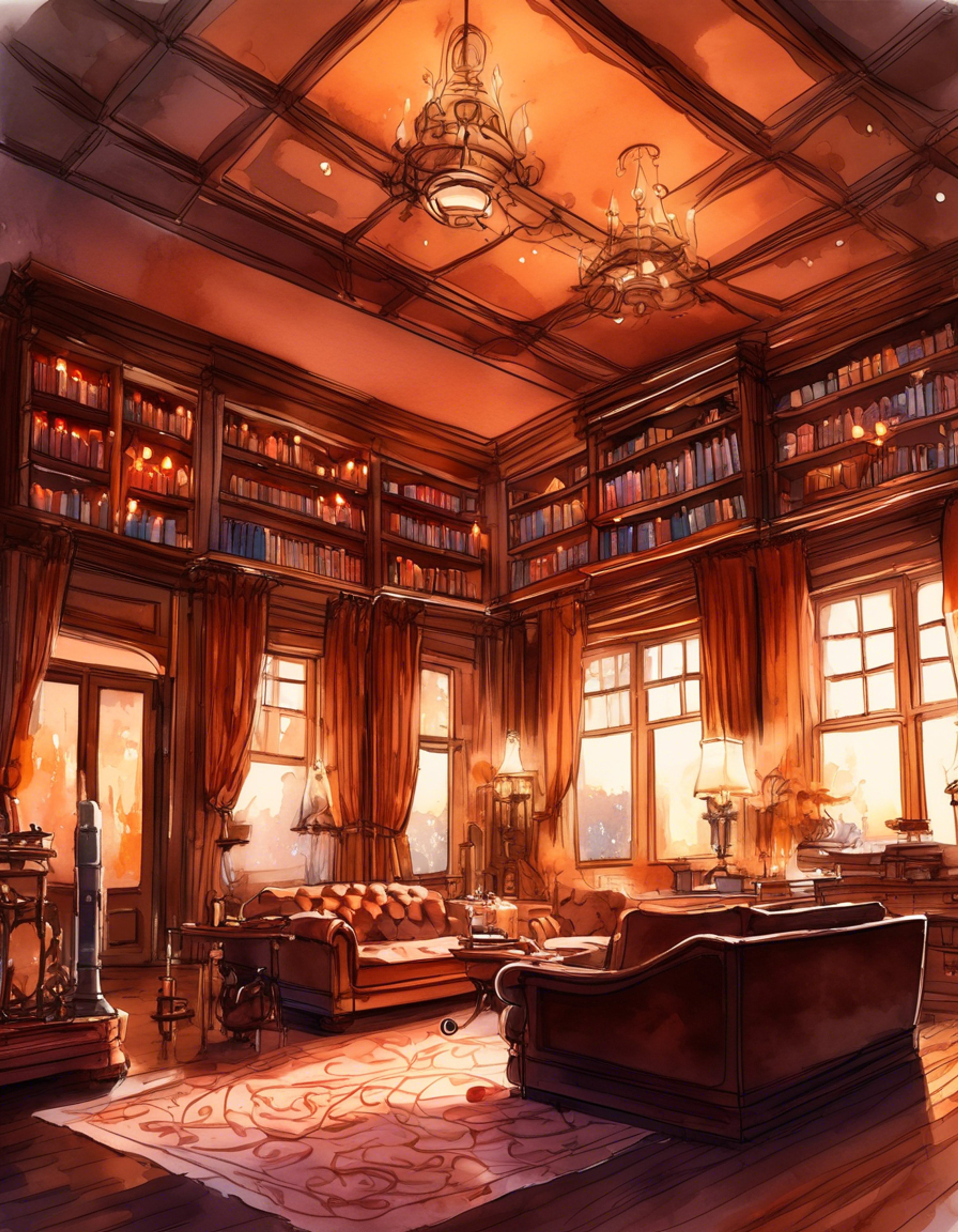 You find yourself in Wonka's private retreat, a hidden gem within his magical world where the constant whir of chocolate machinery fades into peaceful quiet. Plush chairs and twinkling lights create an atmosphere of intimate comfort as you share quality time with the enigmatic chocolatier. The air is perfumed with hints of cocoa and vanilla, while soft music plays from an unseen source.